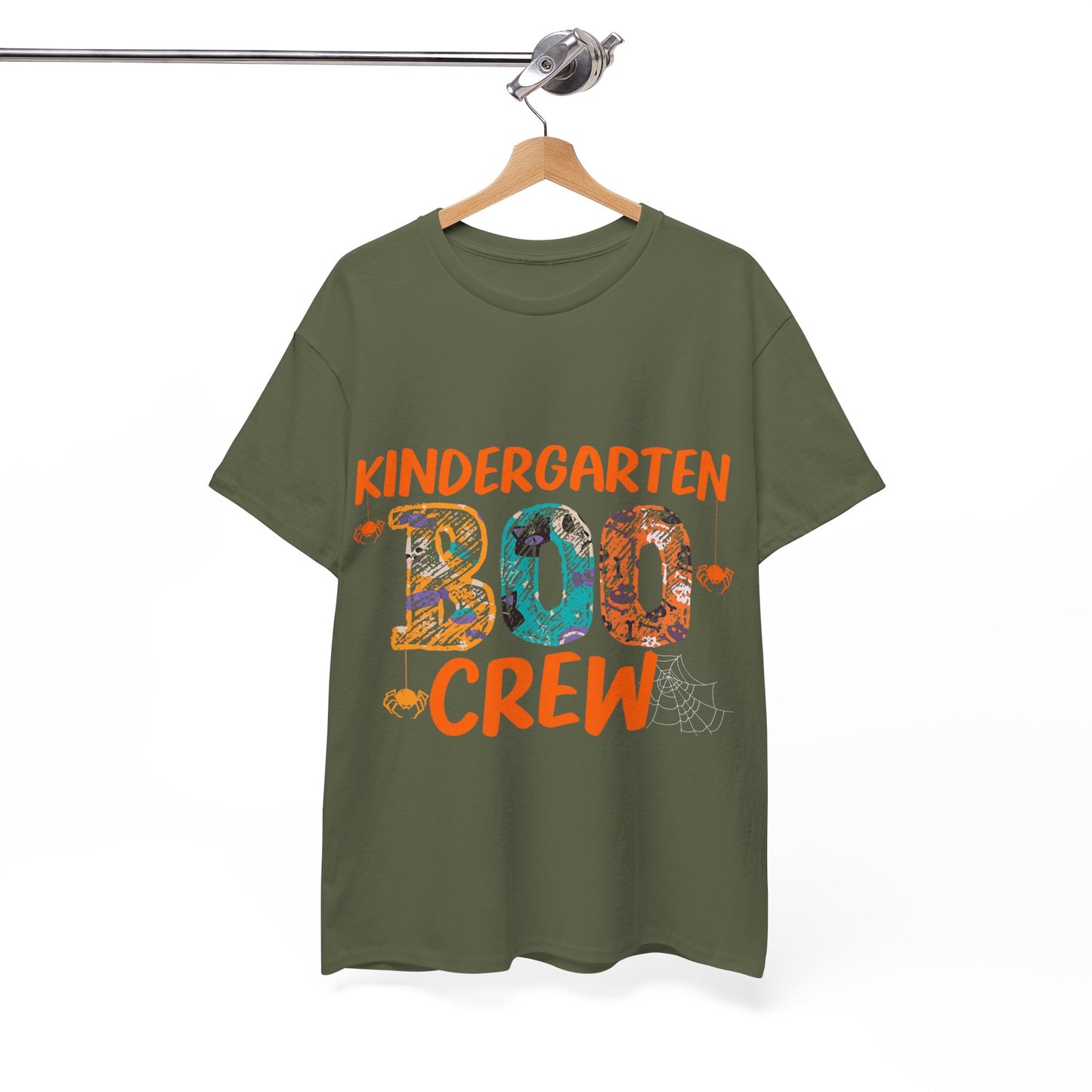 Kindergarten Boo Crew Tee, Unisex Cotton T-Shirt for Teachers, Class Parties, Halloween Costume, Fun School Spirit Wear, Gift for Kids