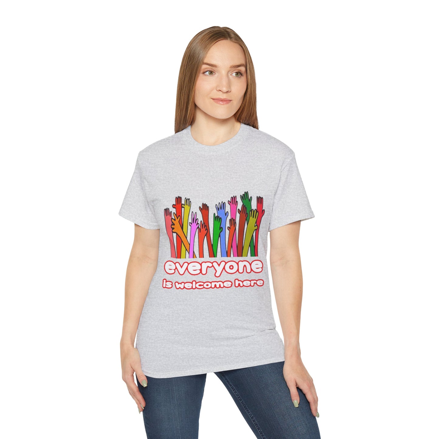 Inclusive Vibes Tee, Everyone is Welcome Here T-Shirt, Unity Tee, Proud Ally Shirt, Colorful Art Tee, Comfortable Cotton T-Shirt