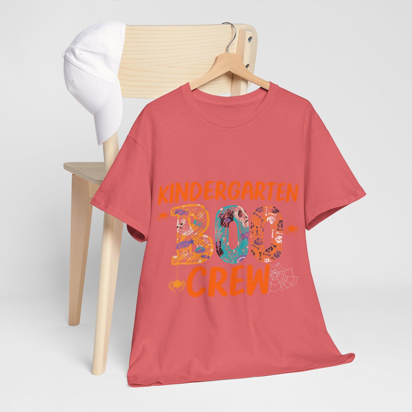 Kindergarten Boo Crew Tee, Unisex Cotton T-Shirt for Teachers, Class Parties, Halloween Costume, Fun School Spirit Wear, Gift for Kids