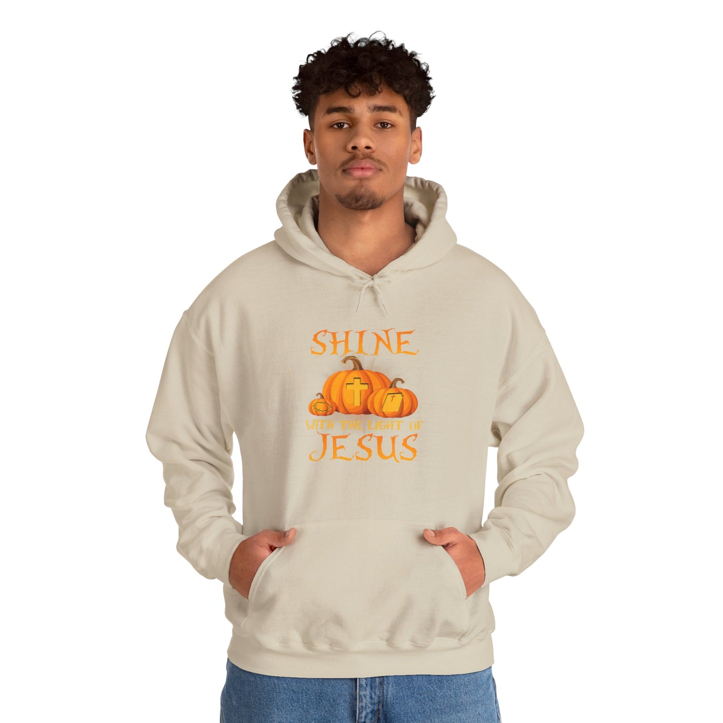 Shine in Jesus Pumpkin Sweatshirt | Fall Apparel, Christian Gift, Unisex Hoodie, Autumn Fashion, Thanksgiving Sweatshirt