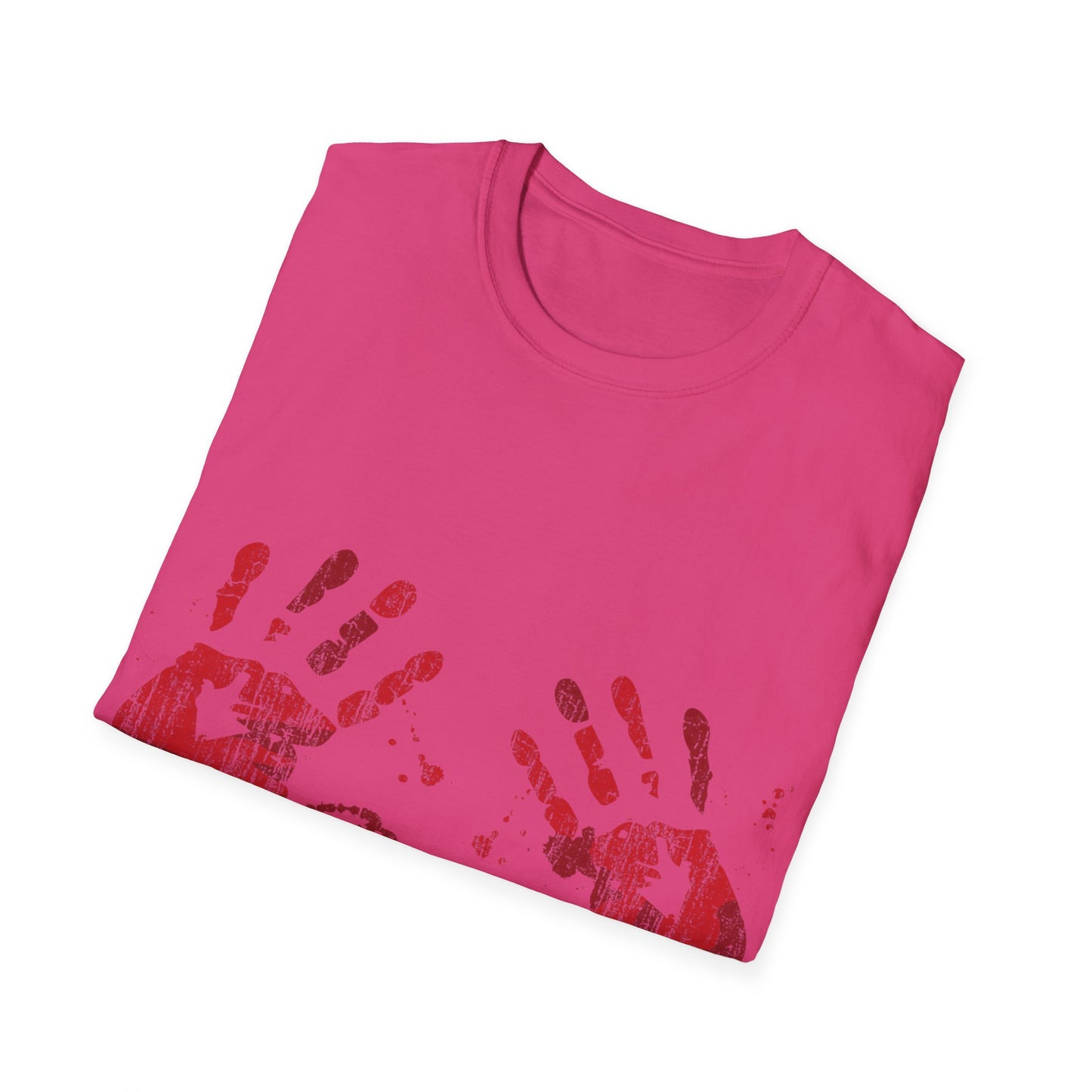 Bloody Handprints Unisex T-Shirt, Halloween Costume Tee, Spooky Graphic Shirt, Horror Movie Apparel, Gore T-Shirt