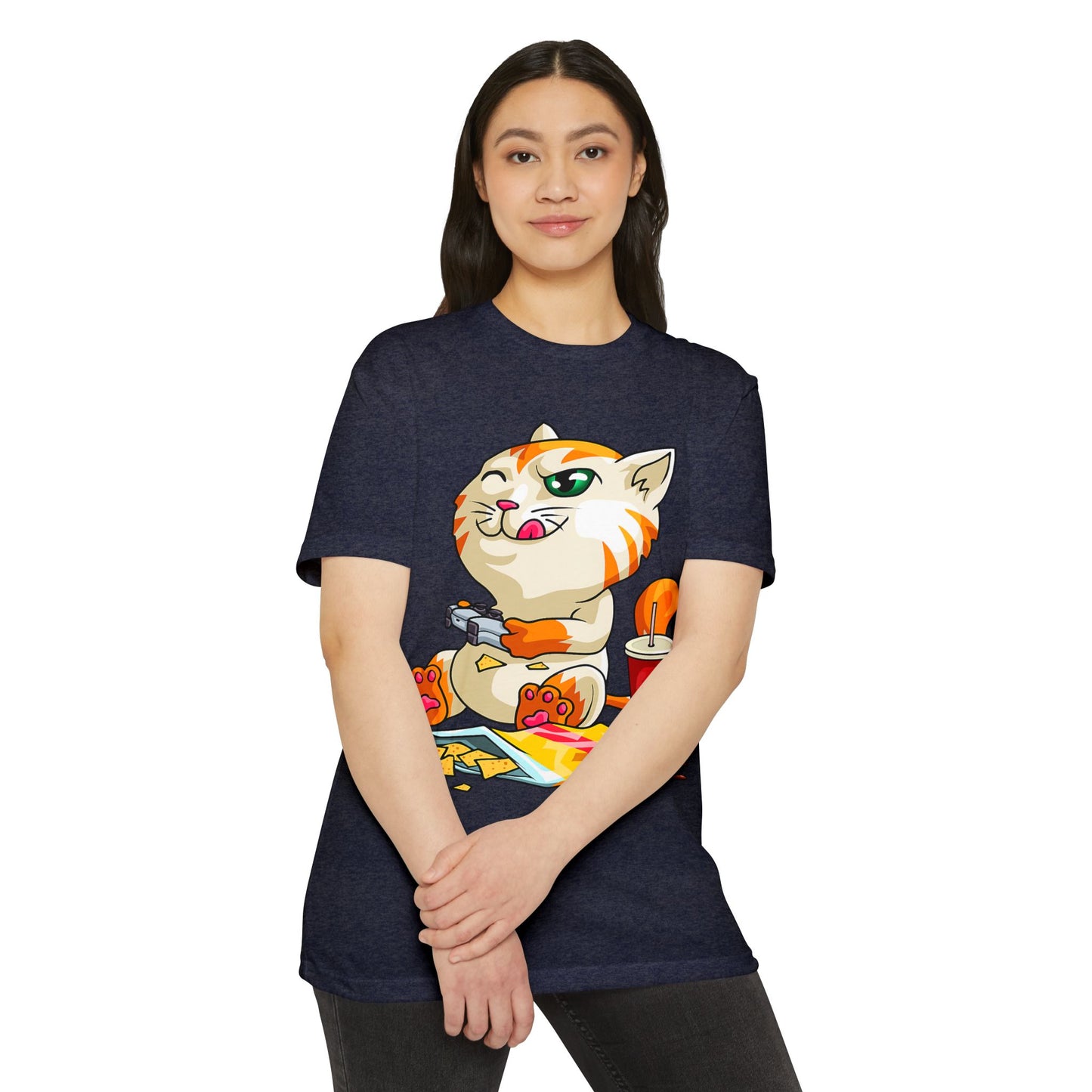 Playful Cat Gamer T-Shirt | Cute Cat Graphic Tee for Cat Lovers, Gifts for Gamers, Fun Casual Wear, Cool Animal Shirt, Unique Gift Idea