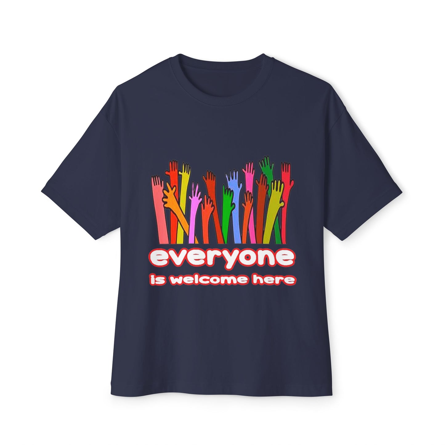 Inclusive Vibes Oversized Tee - Everyone is Welcome Here, Unisex T-Shirt, LGBTQ+ Pride Shirt, Casual Wear, Gift for Friends