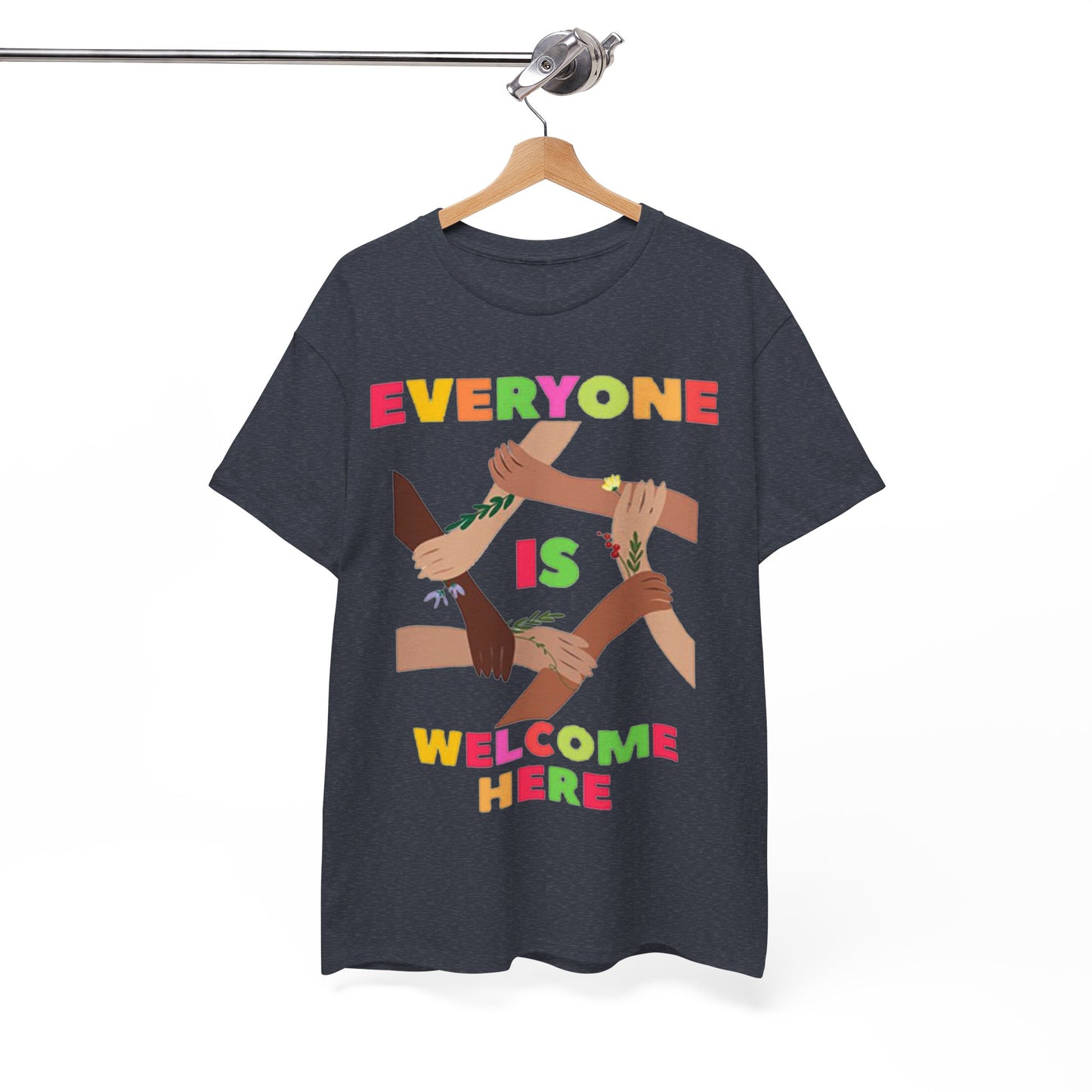 Inclusive Message Unisex Heavy Cotton Tee, Equality Shirt, Diversity Tee, Gift for Friends, Community Wear, Pride Apparel