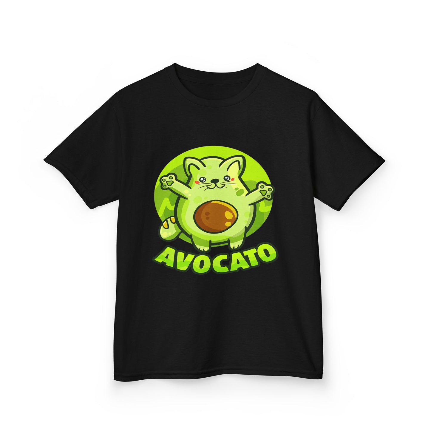 Cute Avocado Cat Kids Tee, Fun T-Shirt for Kids, Avocado Lover Gift, Playful Graphic Shirt, Birthday Party Outfit