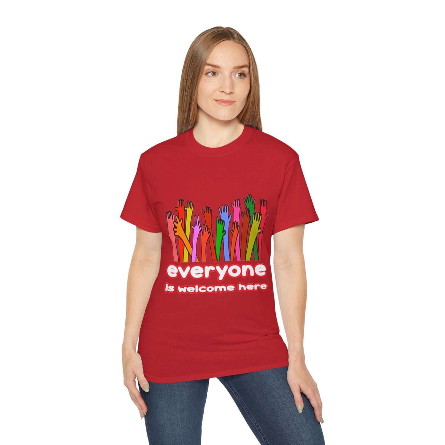 Inclusive Vibes Tee, Everyone is Welcome Here T-Shirt, Unity Tee, Proud Ally Shirt, Colorful Art Tee, Comfortable Cotton T-Shirt
