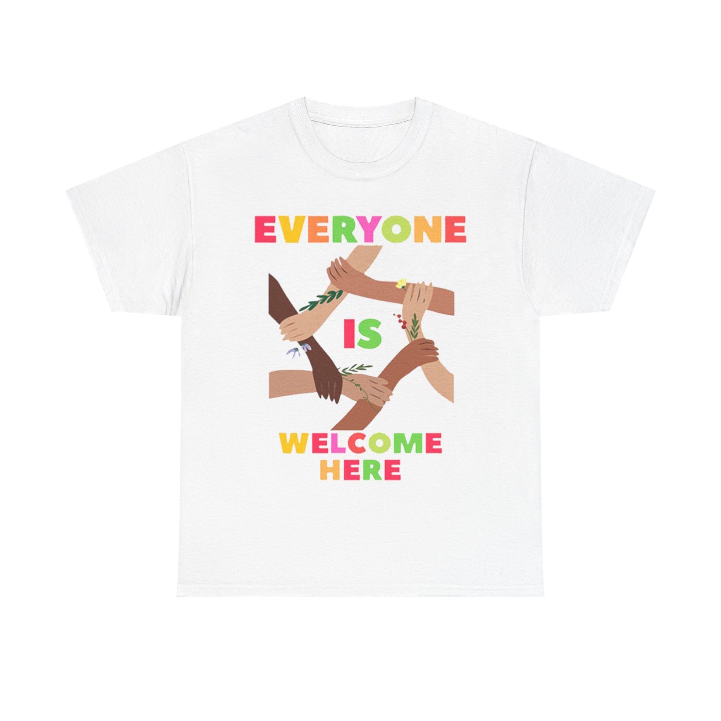 Inclusive Message Unisex Heavy Cotton Tee, Equality Shirt, Diversity Tee, Gift for Friends, Community Wear, Pride Apparel