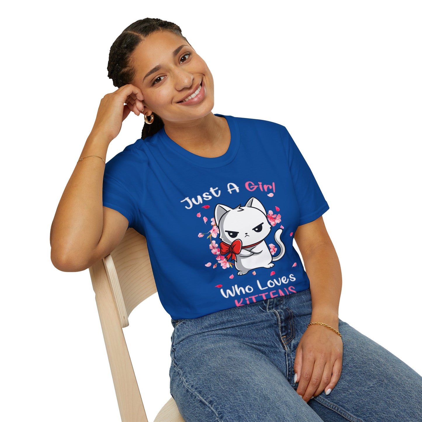 Cute Kittens Graphic Tee, Unisex Softstyle T-Shirt for Cat Lovers, Gift for Birthdays, Valentine's Day, Casual Wear, Animal Lovers