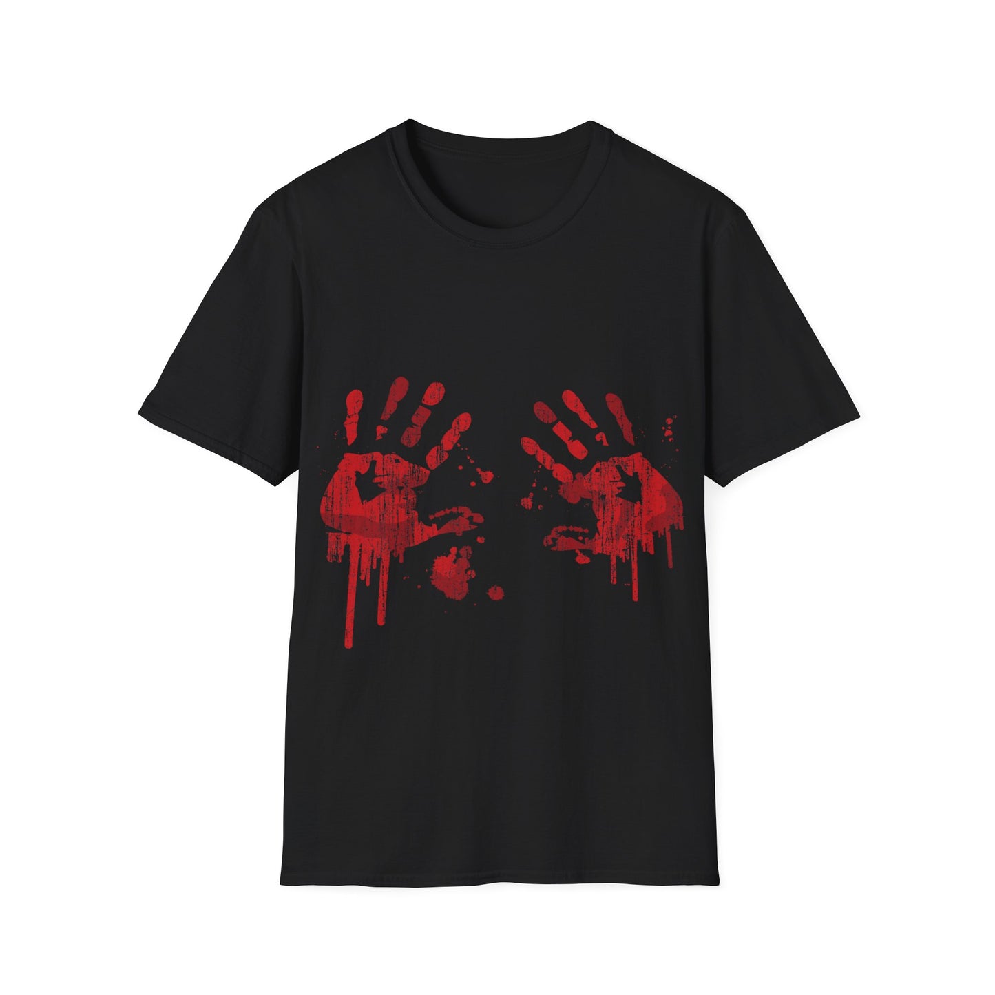 Bloody Handprints Unisex T-Shirt, Halloween Costume Tee, Spooky Graphic Shirt, Horror Movie Apparel, Gore T-Shirt