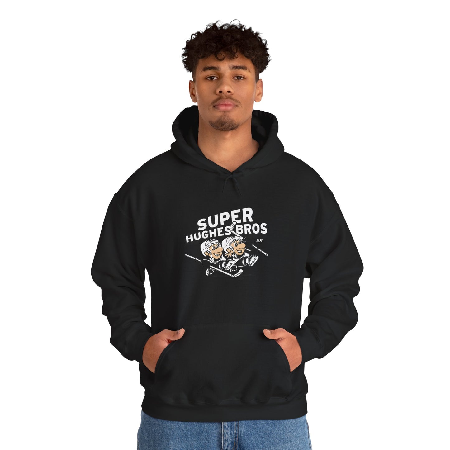 Super Hughes Bros Hoodie, Cozy Unisex Sweatshirt for Gamers, Fun Gift for Birthdays and Holidays, Relaxed Casual Wear