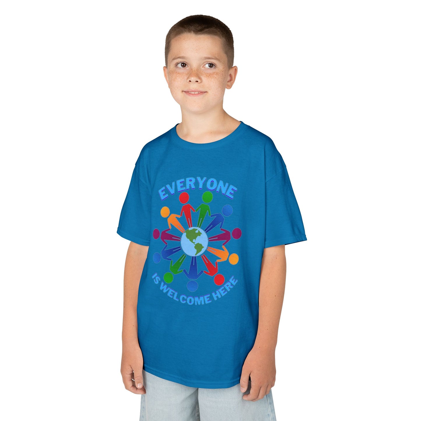 Inclusive Kids Tee - Everyone is Welcome Here, Rainbow T-Shirt, Kids Equality Wear, Unity Apparel, Diversity Gift, Positive Message Top