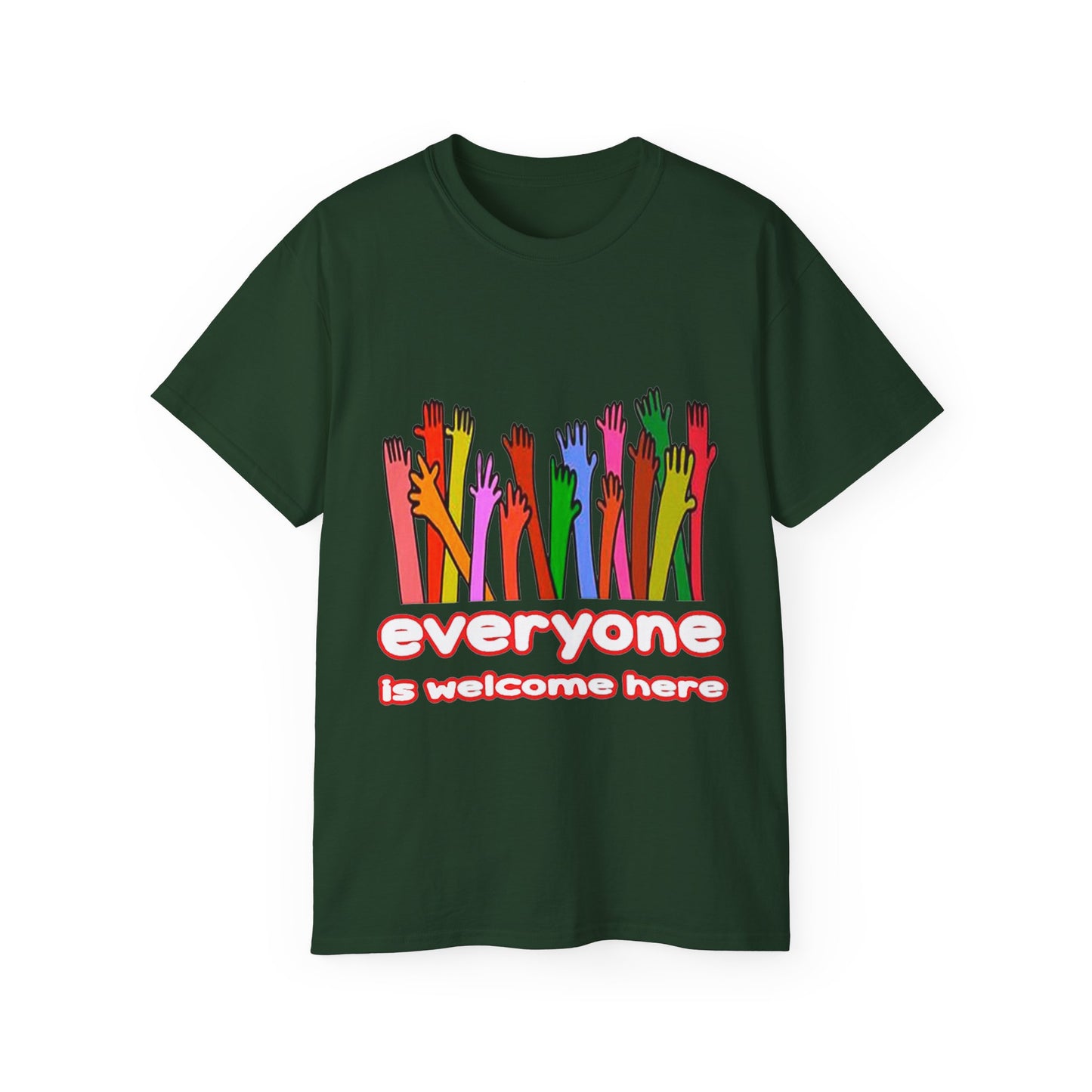 Inclusive Vibes Tee, Everyone is Welcome Here T-Shirt, Unity Tee, Proud Ally Shirt, Colorful Art Tee, Comfortable Cotton T-Shirt