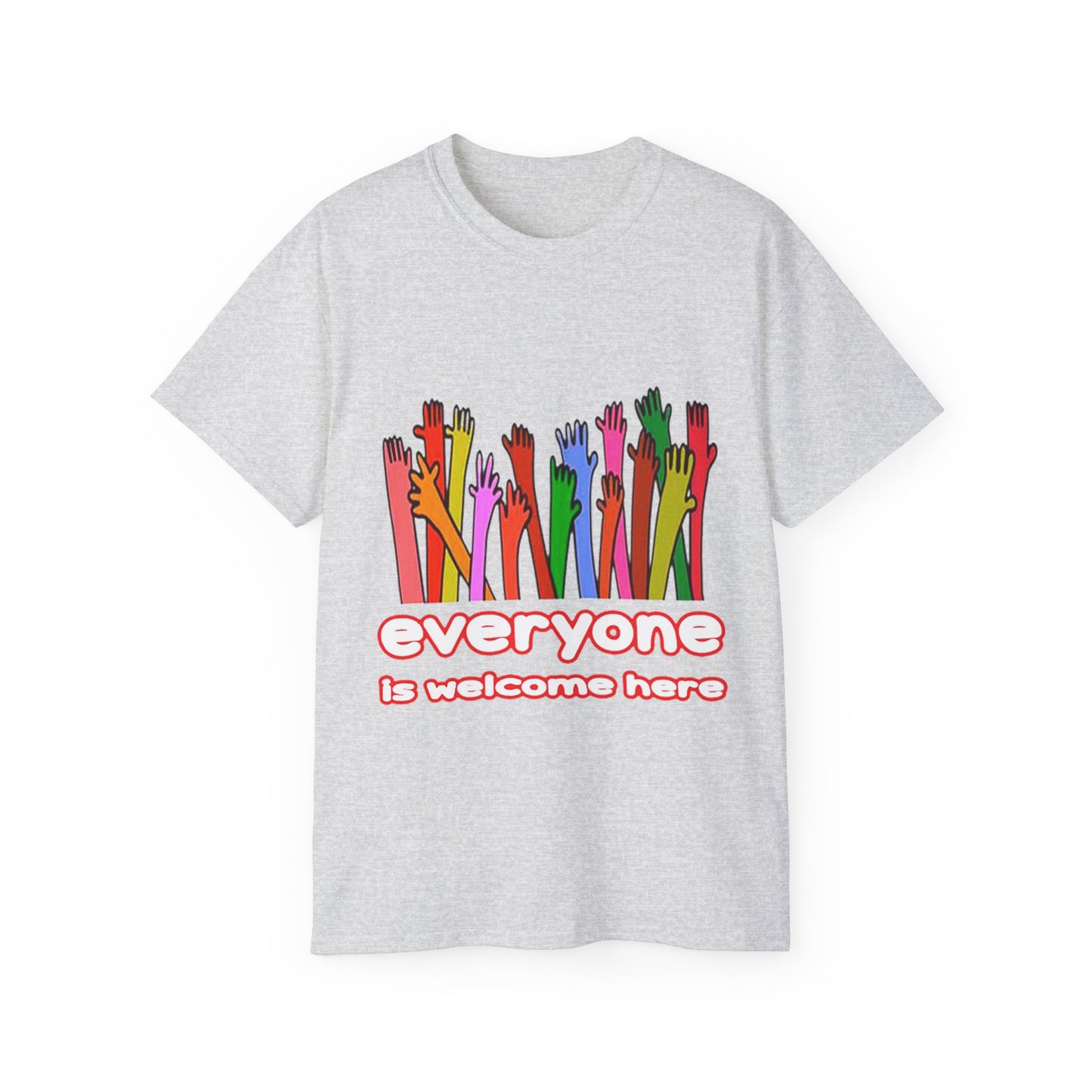 Inclusive Vibes Tee, Everyone is Welcome Here T-Shirt, Unity Tee, Proud Ally Shirt, Colorful Art Tee, Comfortable Cotton T-Shirt
