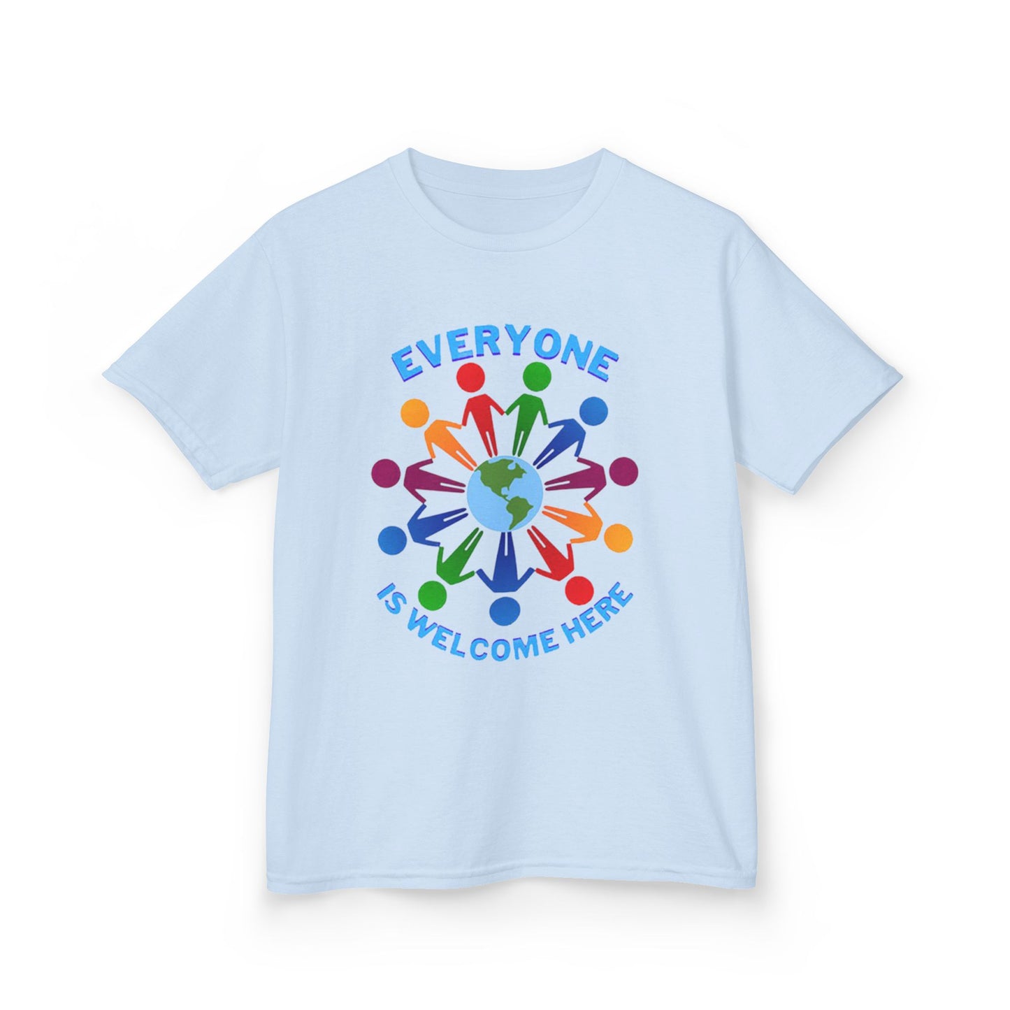 Inclusive Kids Tee - Everyone is Welcome Here, Rainbow T-Shirt, Kids Equality Wear, Unity Apparel, Diversity Gift, Positive Message Top