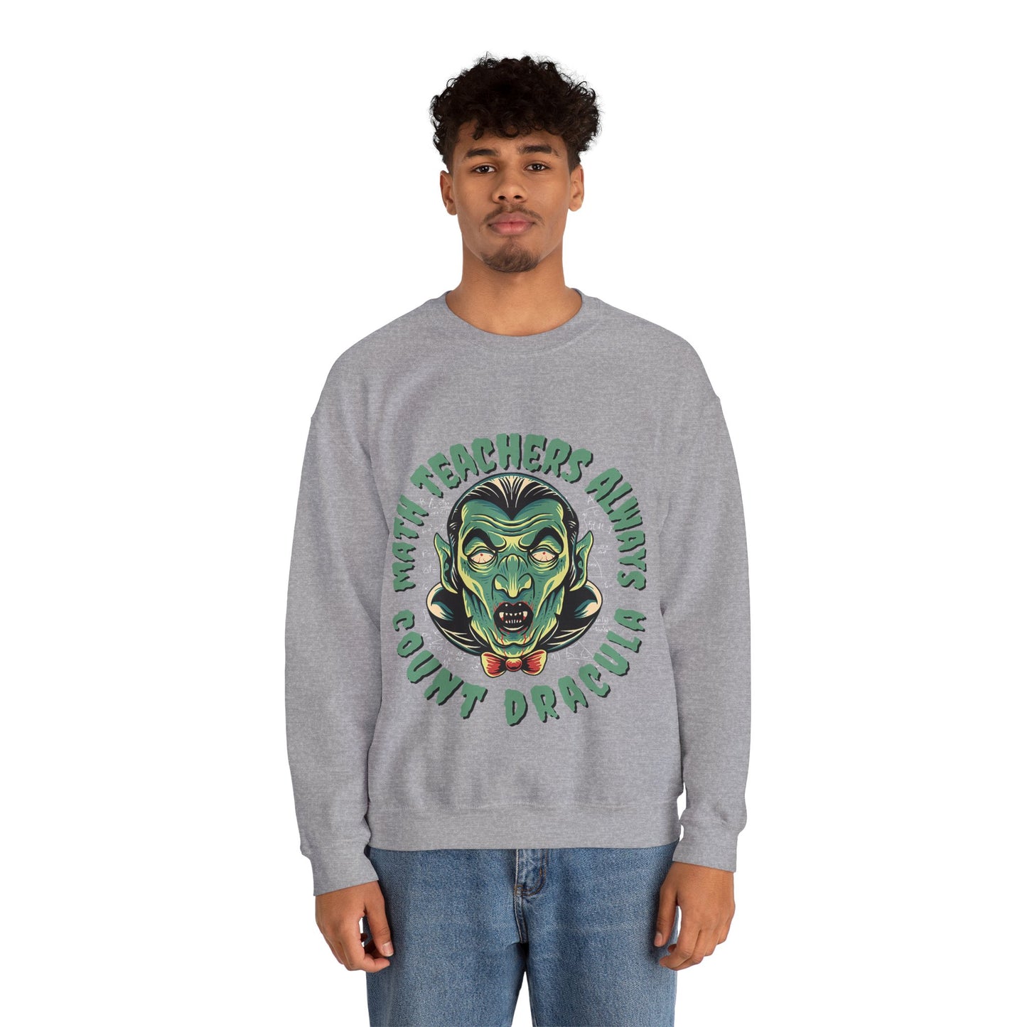 Halloween Count Dracula Sweatshirt, Unisex Crewneck for Teachers, Spooky Gift Idea, Fall Fashion, Halloween Costume