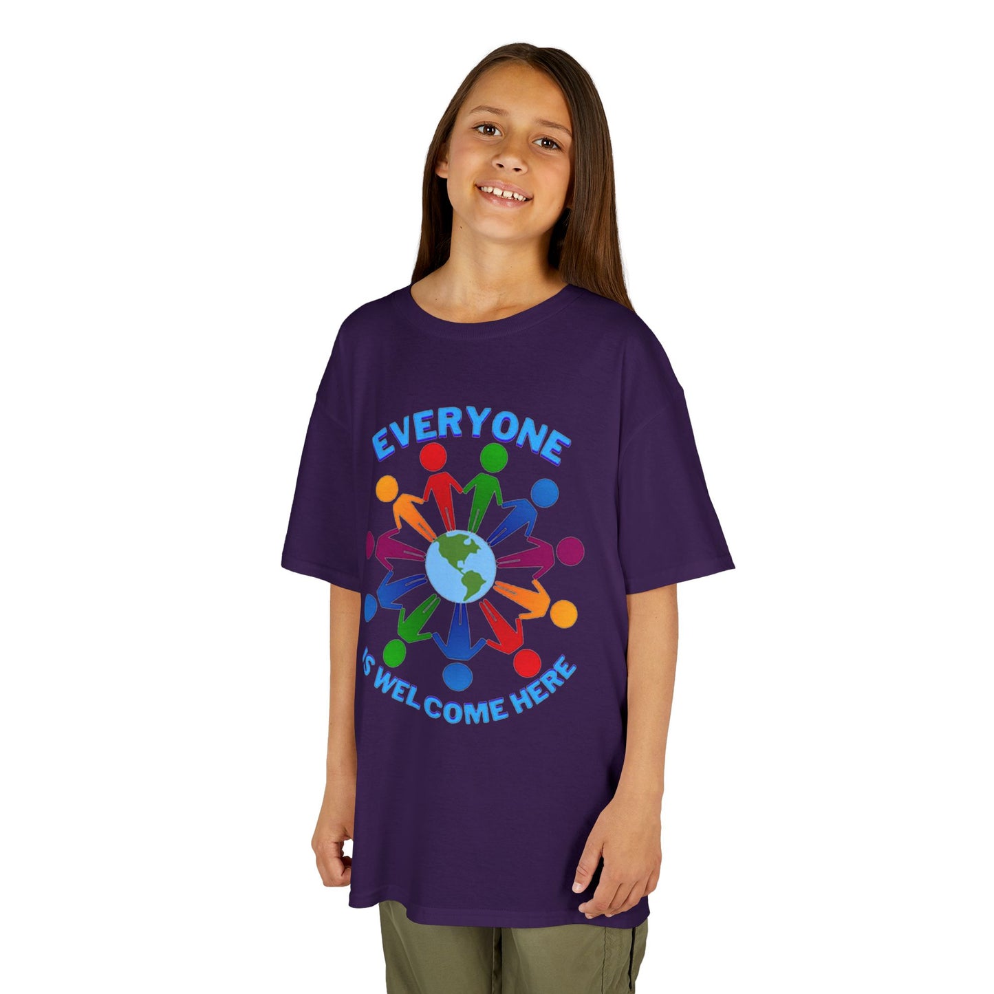 Inclusive Kids Tee - Everyone is Welcome Here, Rainbow T-Shirt, Kids Equality Wear, Unity Apparel, Diversity Gift, Positive Message Top