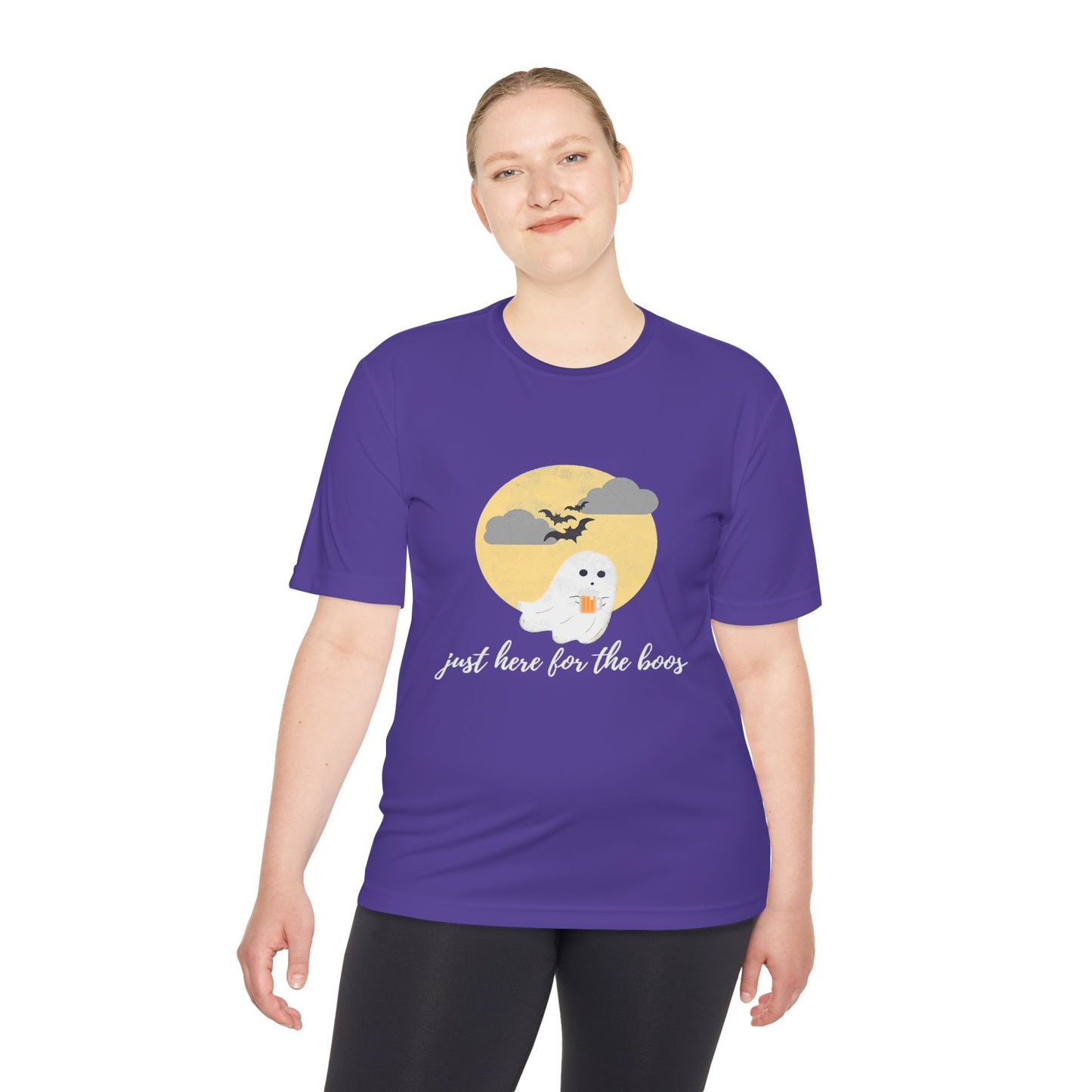 Whimsical Ghost Tee, Unisex Moisture Wicking T-Shirt, Halloween Apparel, Cute Graphic Tee, Fall Fashion, Lightweight Summer Shirt
