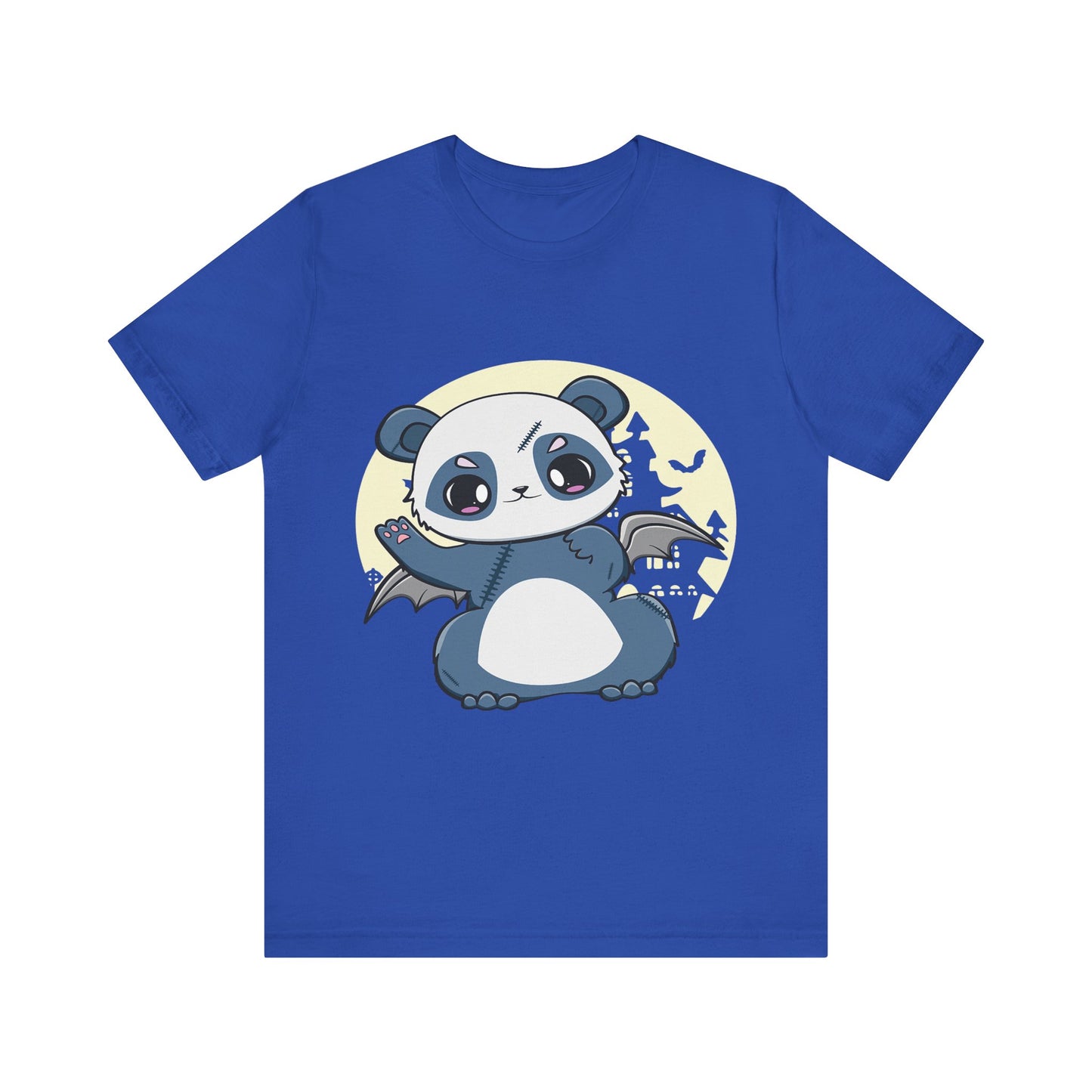 Cute Panda Halloween Tee, Unisex Short Sleeve Shirt, Fun Graphic T-Shirt, Spooky Cute Apparel, Animal Lover Gift