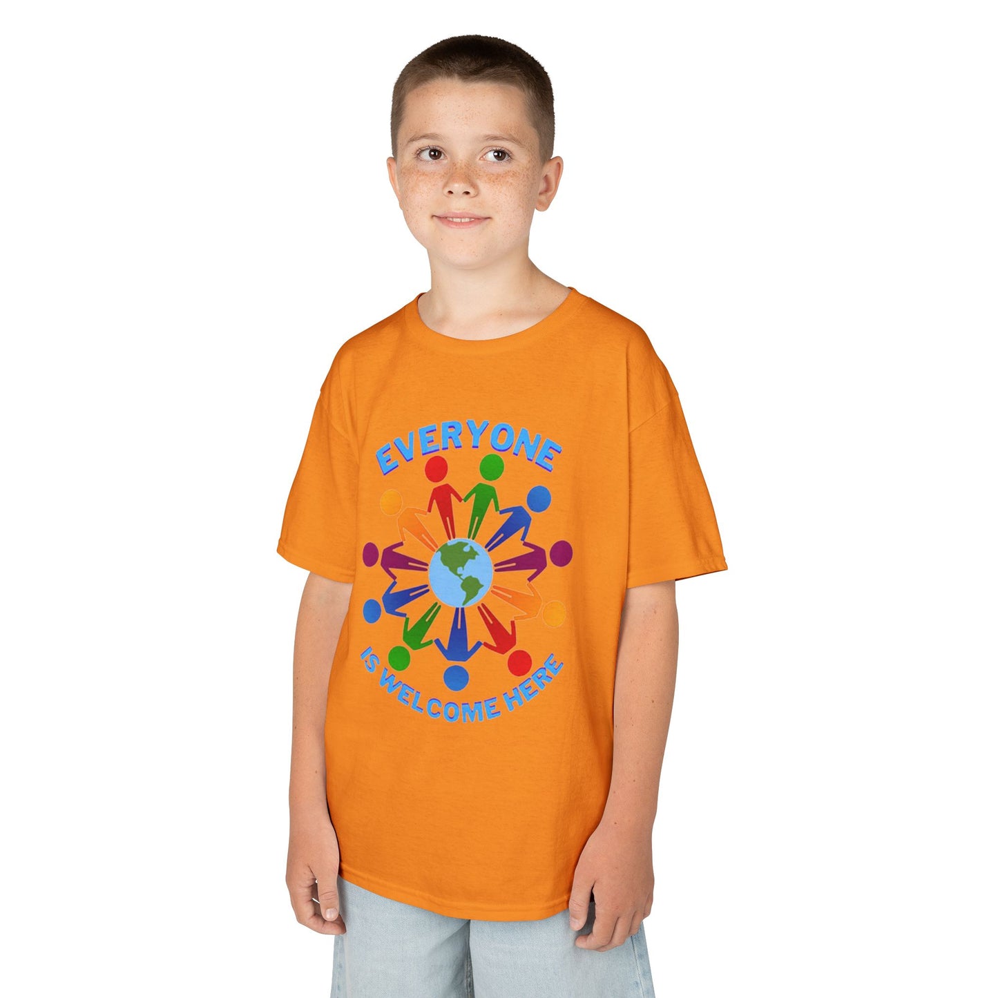 Inclusive Kids Tee - Everyone is Welcome Here, Rainbow T-Shirt, Kids Equality Wear, Unity Apparel, Diversity Gift, Positive Message Top