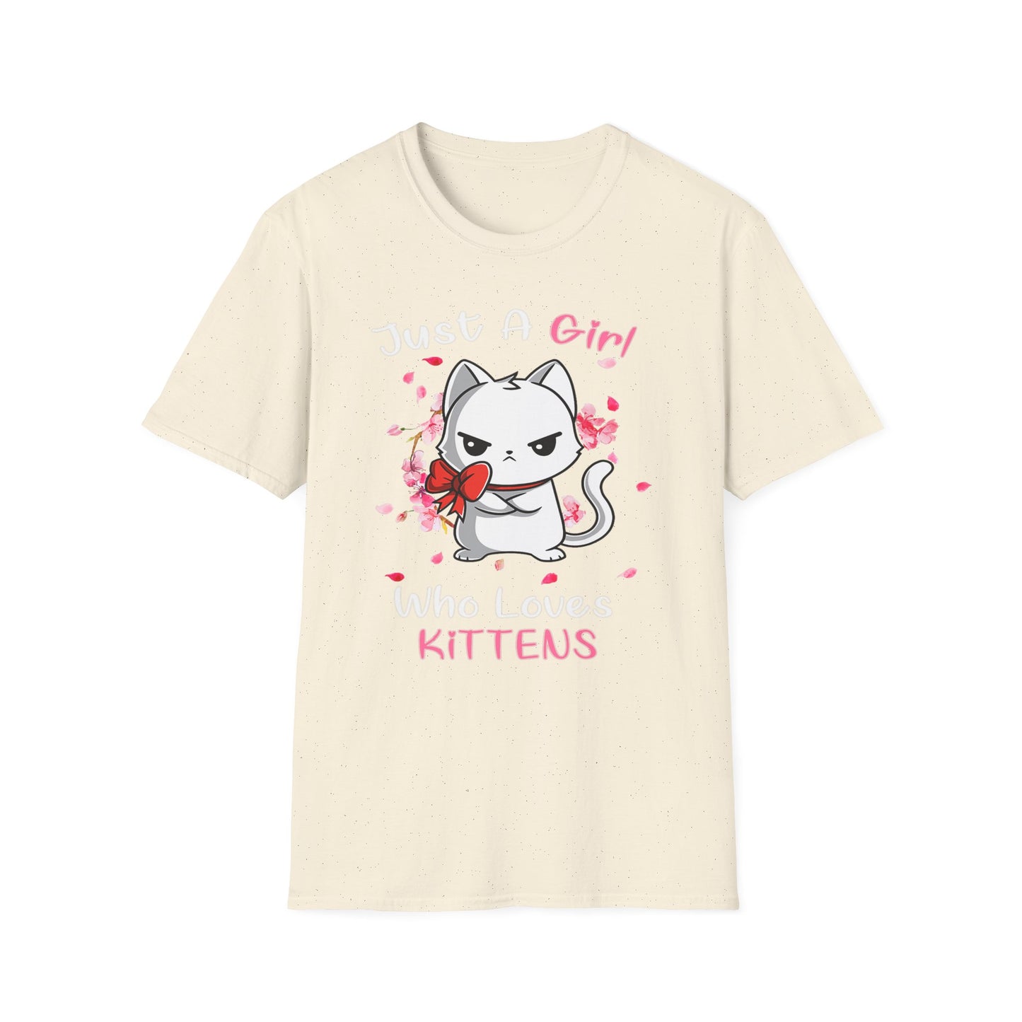 Cute Kittens Graphic Tee, Unisex Softstyle T-Shirt for Cat Lovers, Gift for Birthdays, Valentine's Day, Casual Wear, Animal Lovers