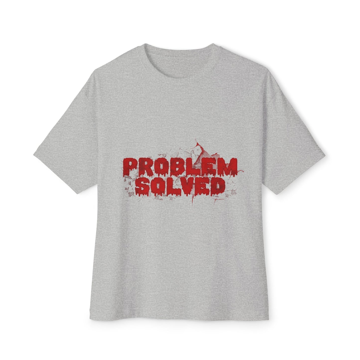 Unisex Boxy Tee - "Problem Solved" Funny Graphic Shirt for Everyday Wear, Gift for Friends, Casual Style, Comfortable Tee, Humor Apparel