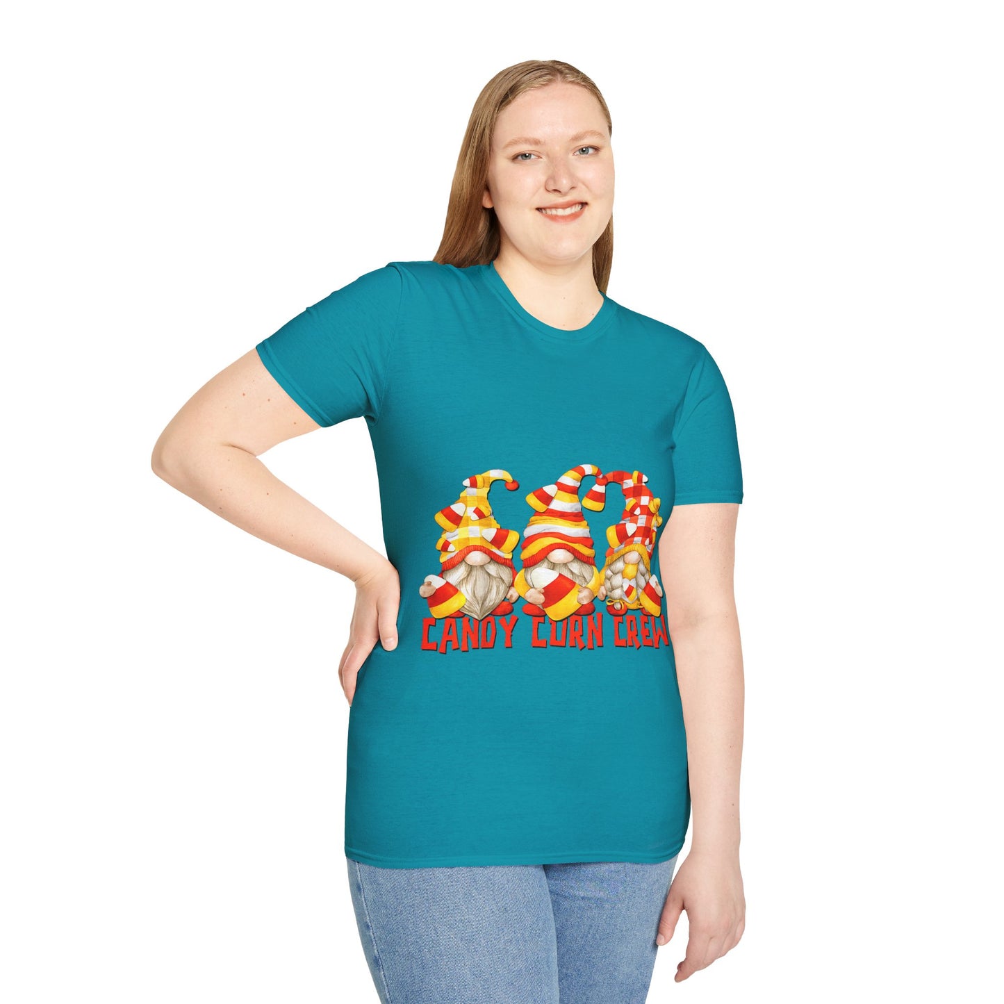 Candy Corn Crew Unisex T-Shirt - Fall Fashion, Halloween Apparel, Thanksgiving Gatherings, Cozy Comfort, Seasonal Style
