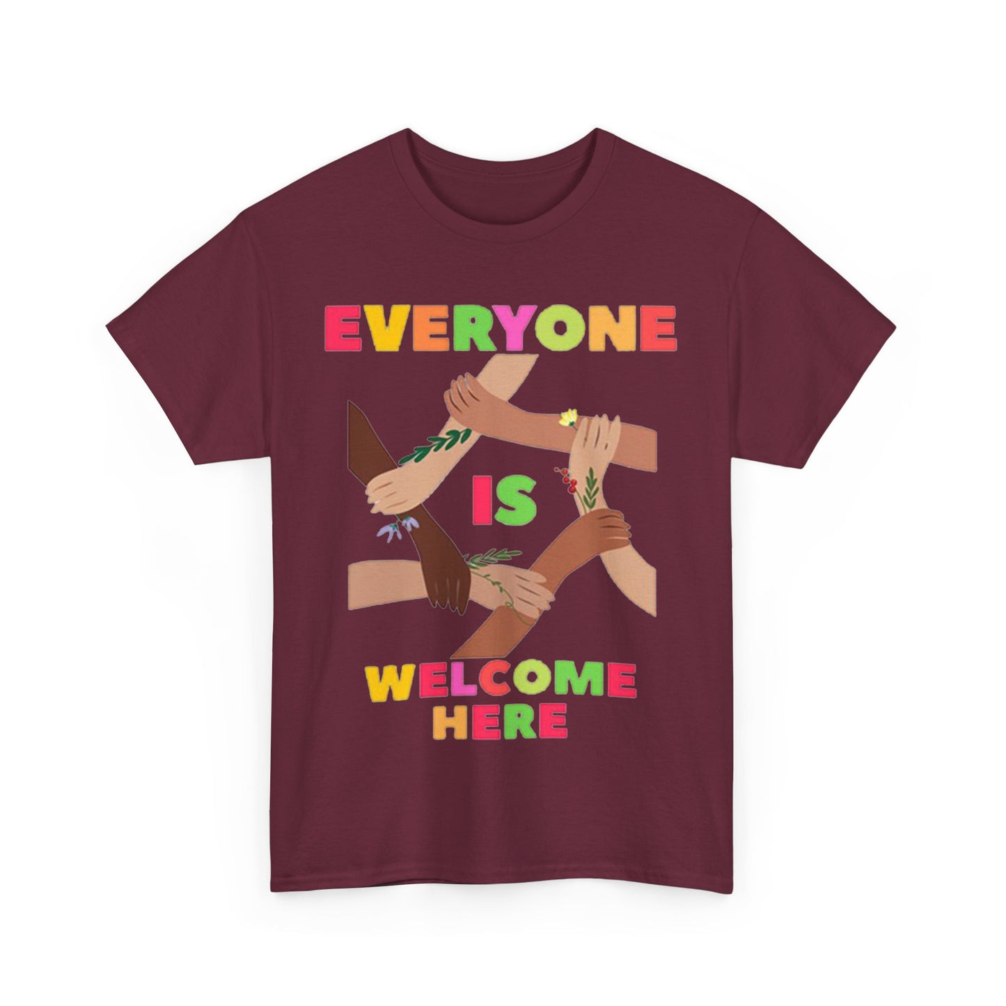Inclusive Message Unisex Heavy Cotton Tee, Equality Shirt, Diversity Tee, Gift for Friends, Community Wear, Pride Apparel