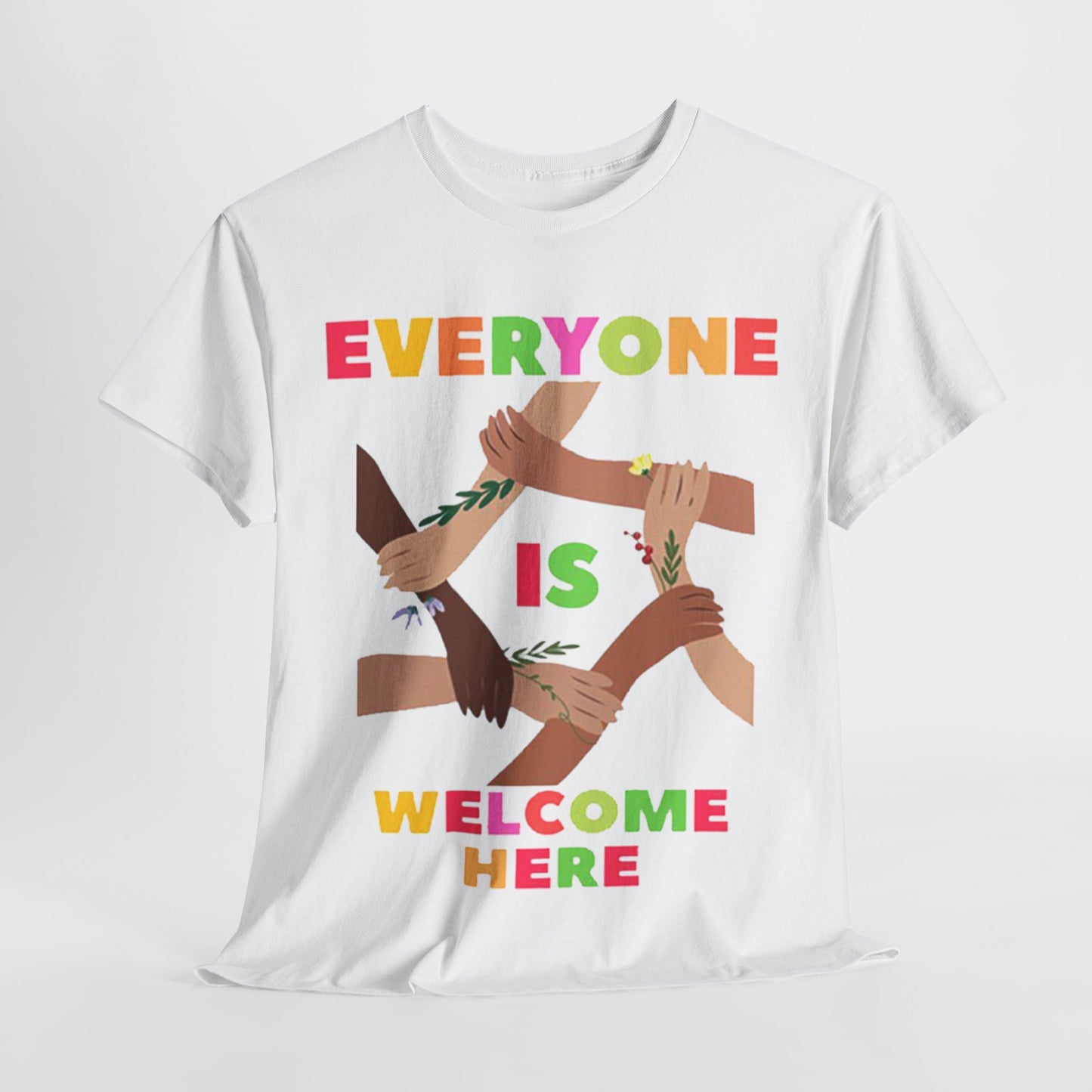 Inclusive Message Unisex Heavy Cotton Tee, Equality Shirt, Diversity Tee, Gift for Friends, Community Wear, Pride Apparel