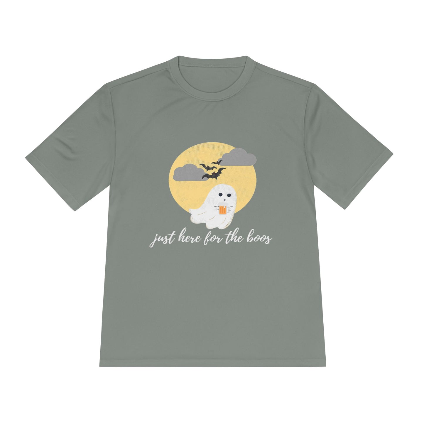 Whimsical Ghost Tee, Unisex Moisture Wicking T-Shirt, Halloween Apparel, Cute Graphic Tee, Fall Fashion, Lightweight Summer Shirt