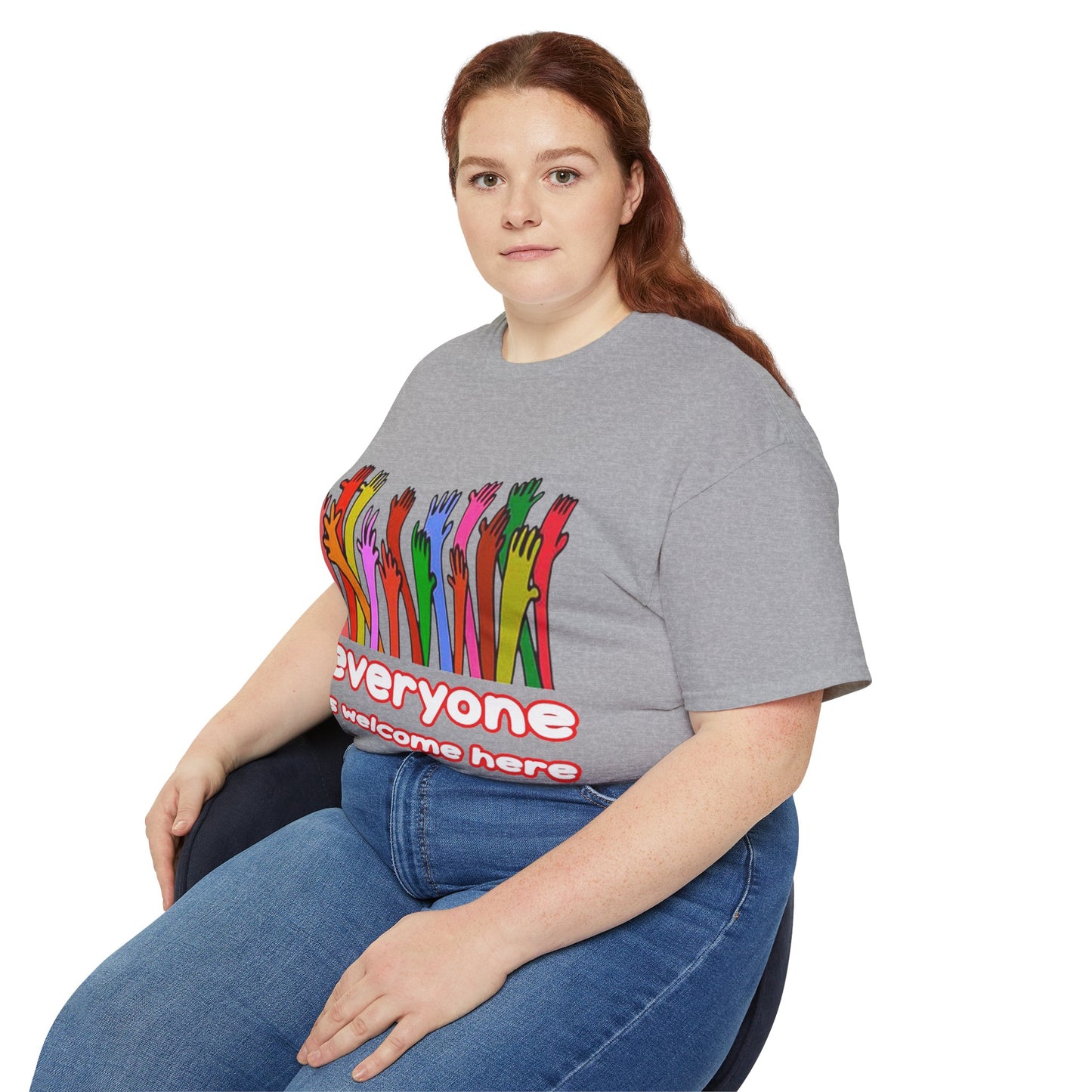 Inclusive Vibes Tee, Everyone is Welcome Here T-Shirt, Unity Tee, Proud Ally Shirt, Colorful Art Tee, Comfortable Cotton T-Shirt