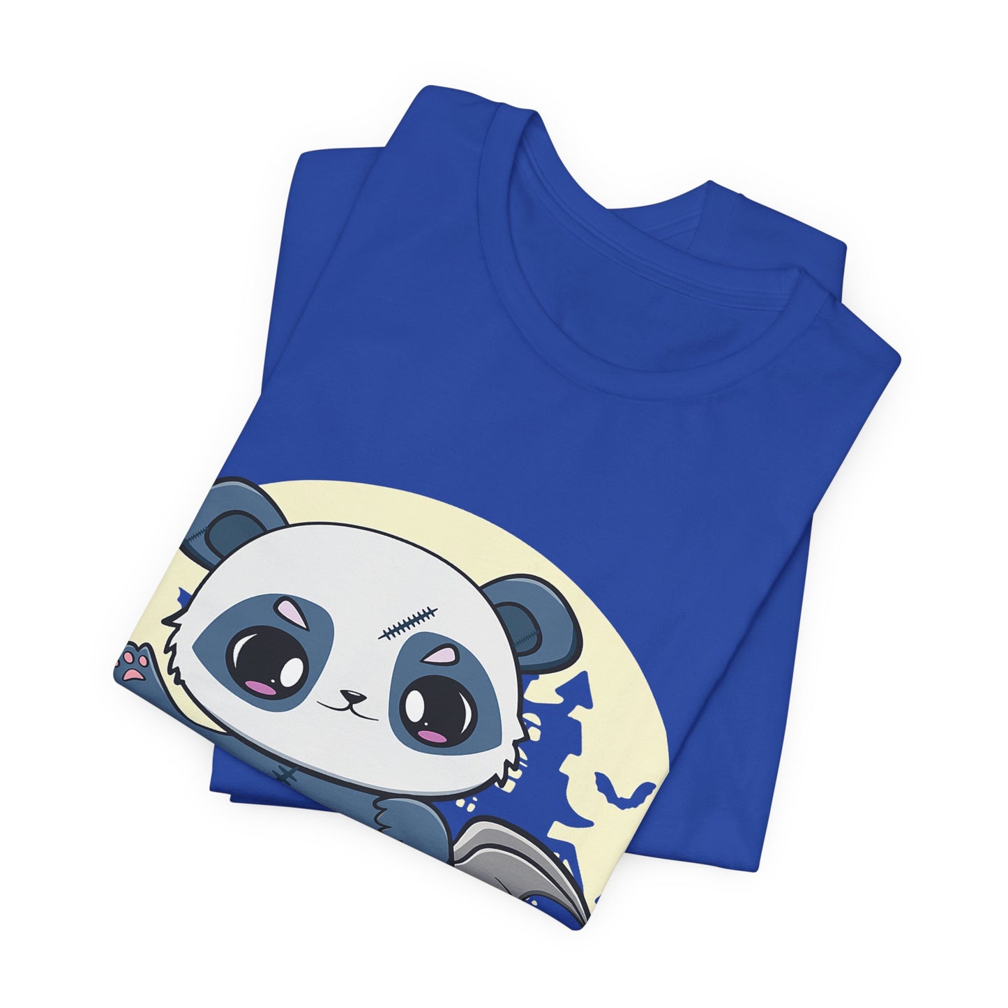 Cute Panda Halloween Tee, Unisex Short Sleeve Shirt, Fun Graphic T-Shirt, Spooky Cute Apparel, Animal Lover Gift