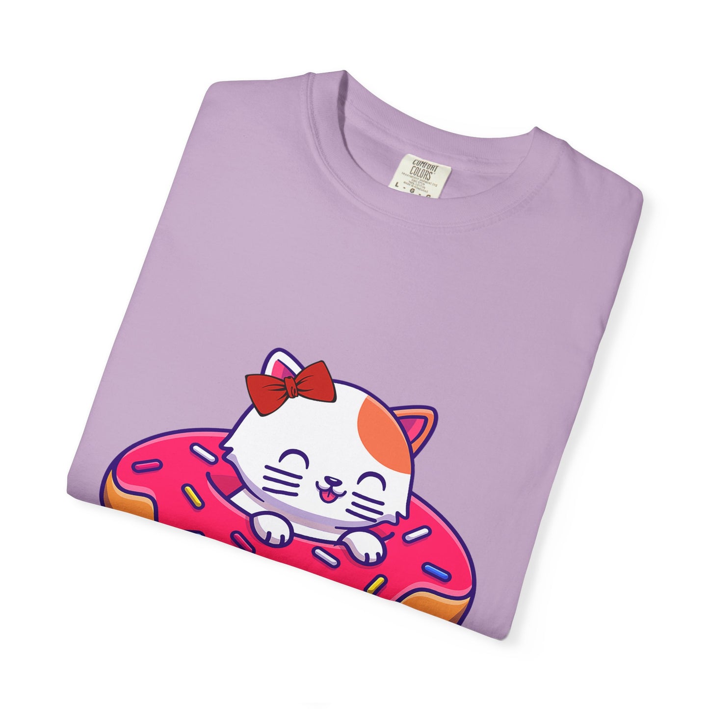 Cute Cat and Donut Unisex T-Shirt, Funny Animal Tee, Gift for Cat Lovers, Casual Wear, Cute Summer Outfit