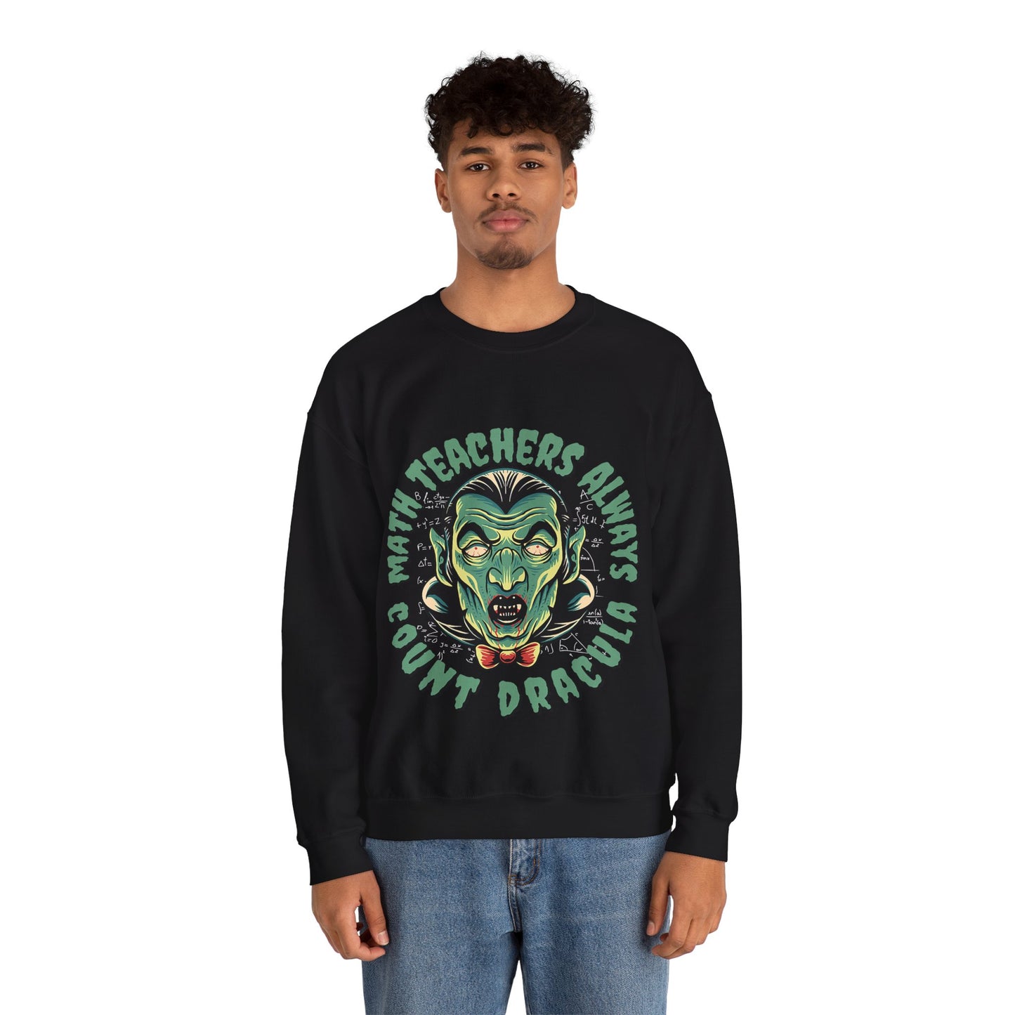 Halloween Count Dracula Sweatshirt, Unisex Crewneck for Teachers, Spooky Gift Idea, Fall Fashion, Halloween Costume