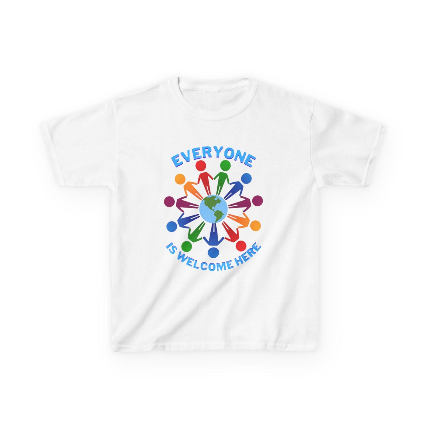 Inclusive Kids Tee - Everyone is Welcome Here, Rainbow T-Shirt, Kids Equality Wear, Unity Apparel, Diversity Gift, Positive Message Top
