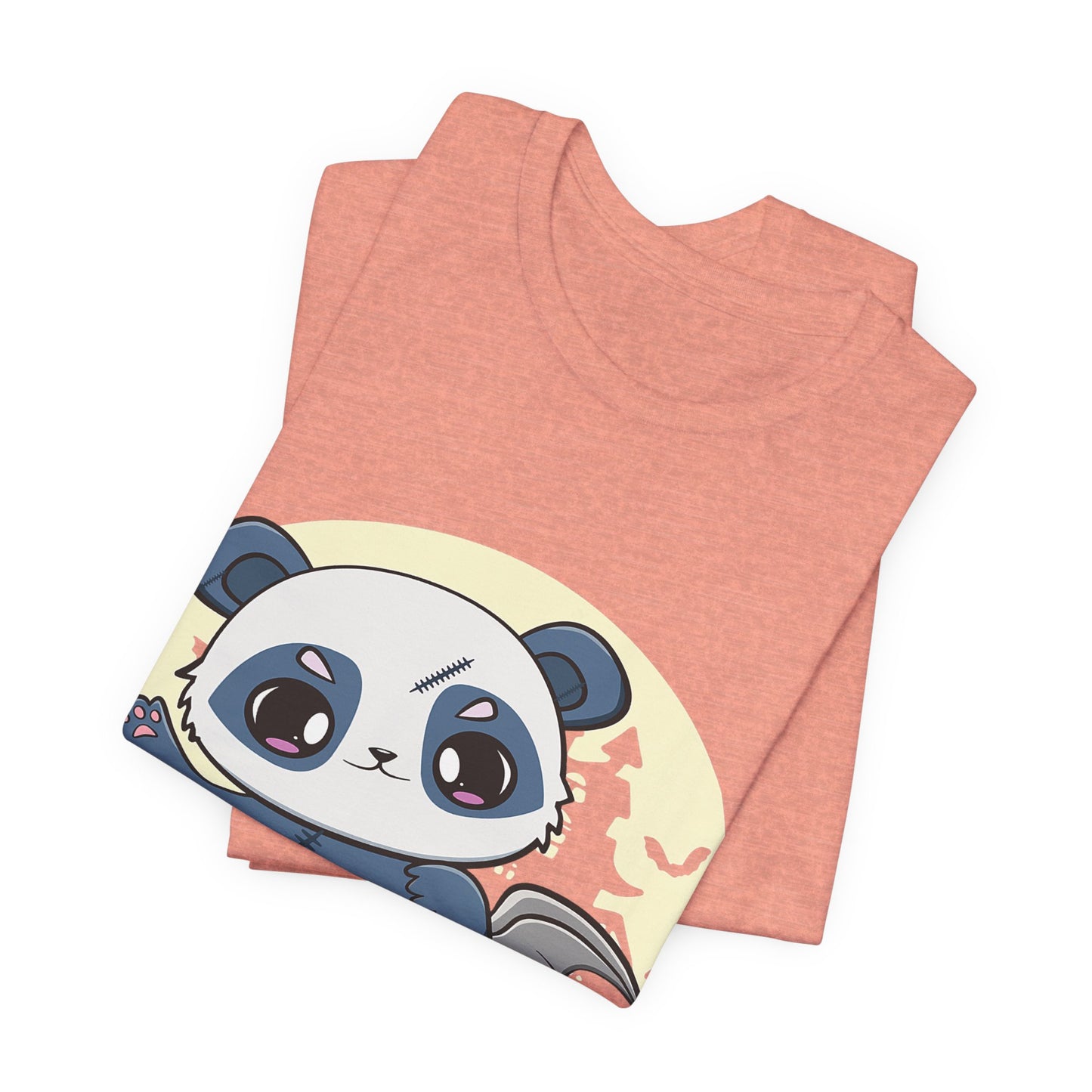 Cute Panda Halloween Tee, Unisex Short Sleeve Shirt, Fun Graphic T-Shirt, Spooky Cute Apparel, Animal Lover Gift