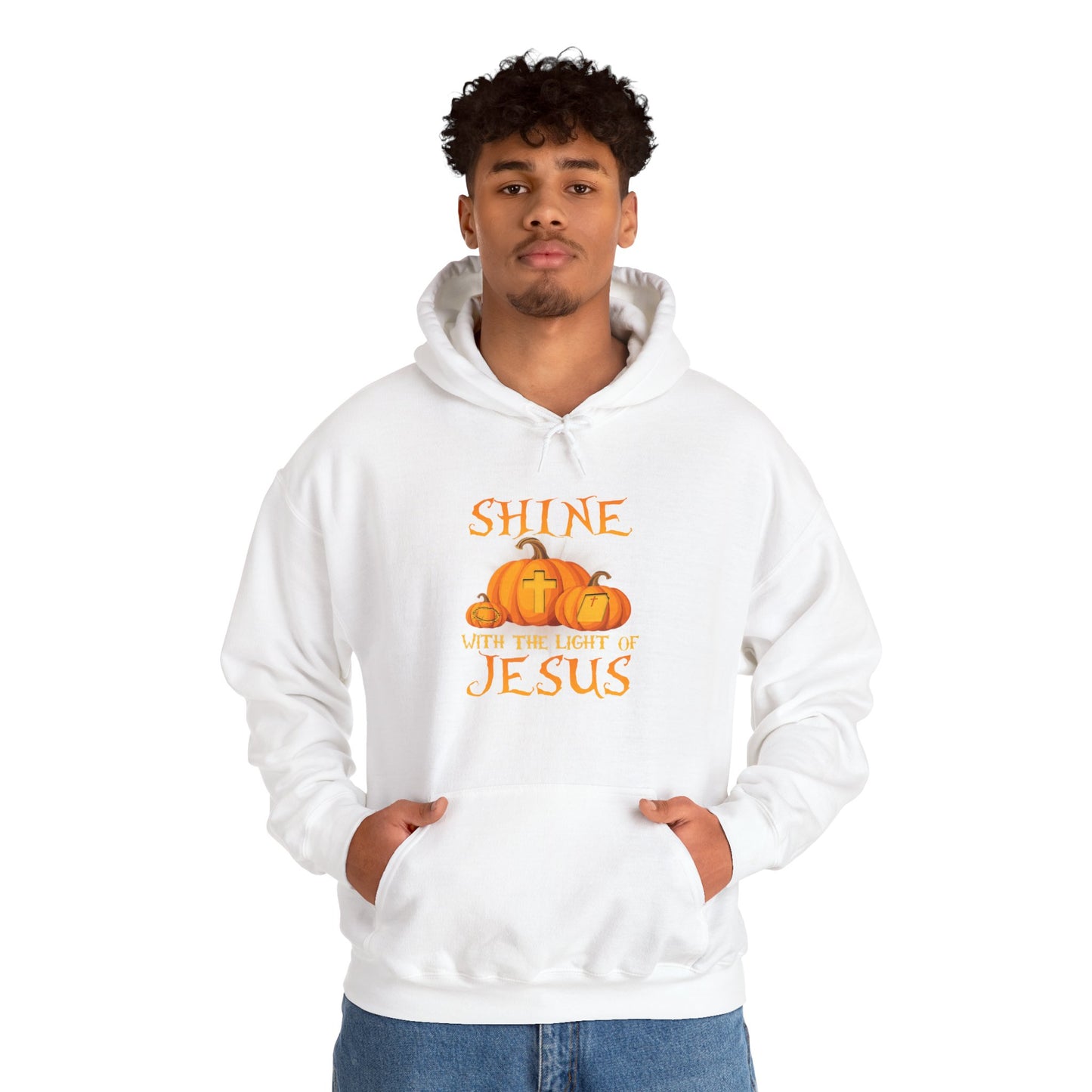 Shine in Jesus Pumpkin Sweatshirt | Fall Apparel, Christian Gift, Unisex Hoodie, Autumn Fashion, Thanksgiving Sweatshirt