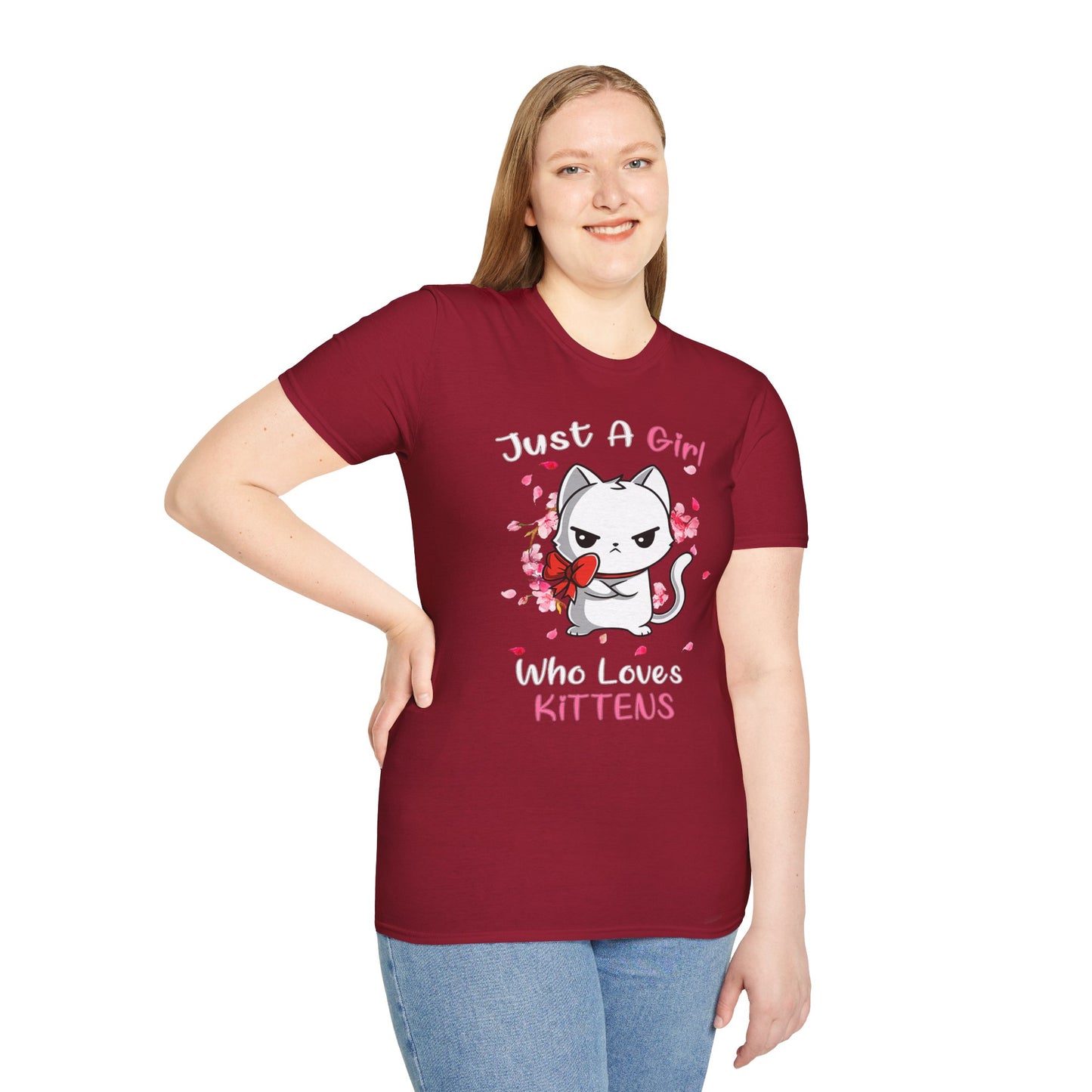 Cute Kittens Graphic Tee, Unisex Softstyle T-Shirt for Cat Lovers, Gift for Birthdays, Valentine's Day, Casual Wear, Animal Lovers
