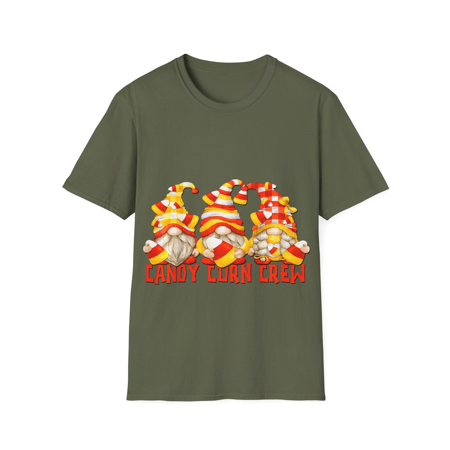 Candy Corn Crew Unisex T-Shirt - Fall Fashion, Halloween Apparel, Thanksgiving Gatherings, Cozy Comfort, Seasonal Style