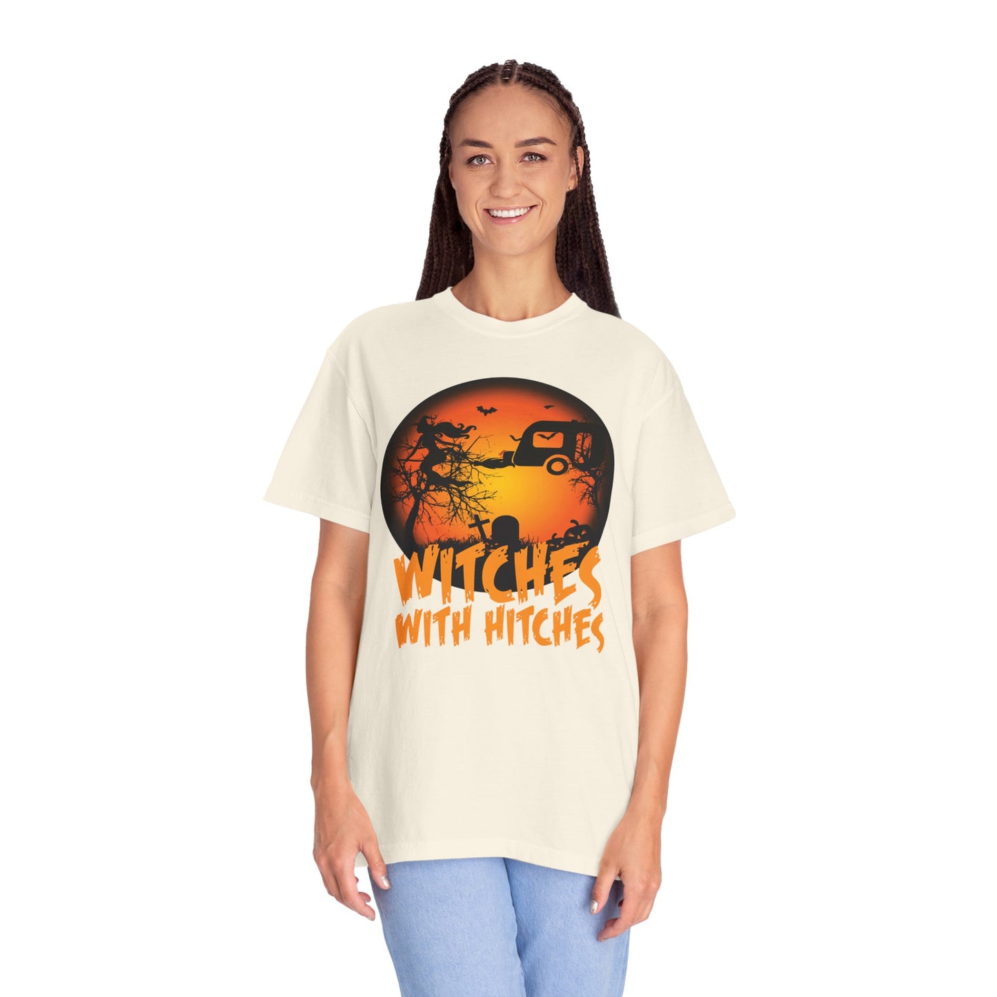 Witches with Hitches Unisex T-shirt | Halloween Apparel, Witchy Vibes, Casual Wear, Gift for Her, Festival T-shirt, Cozy Style