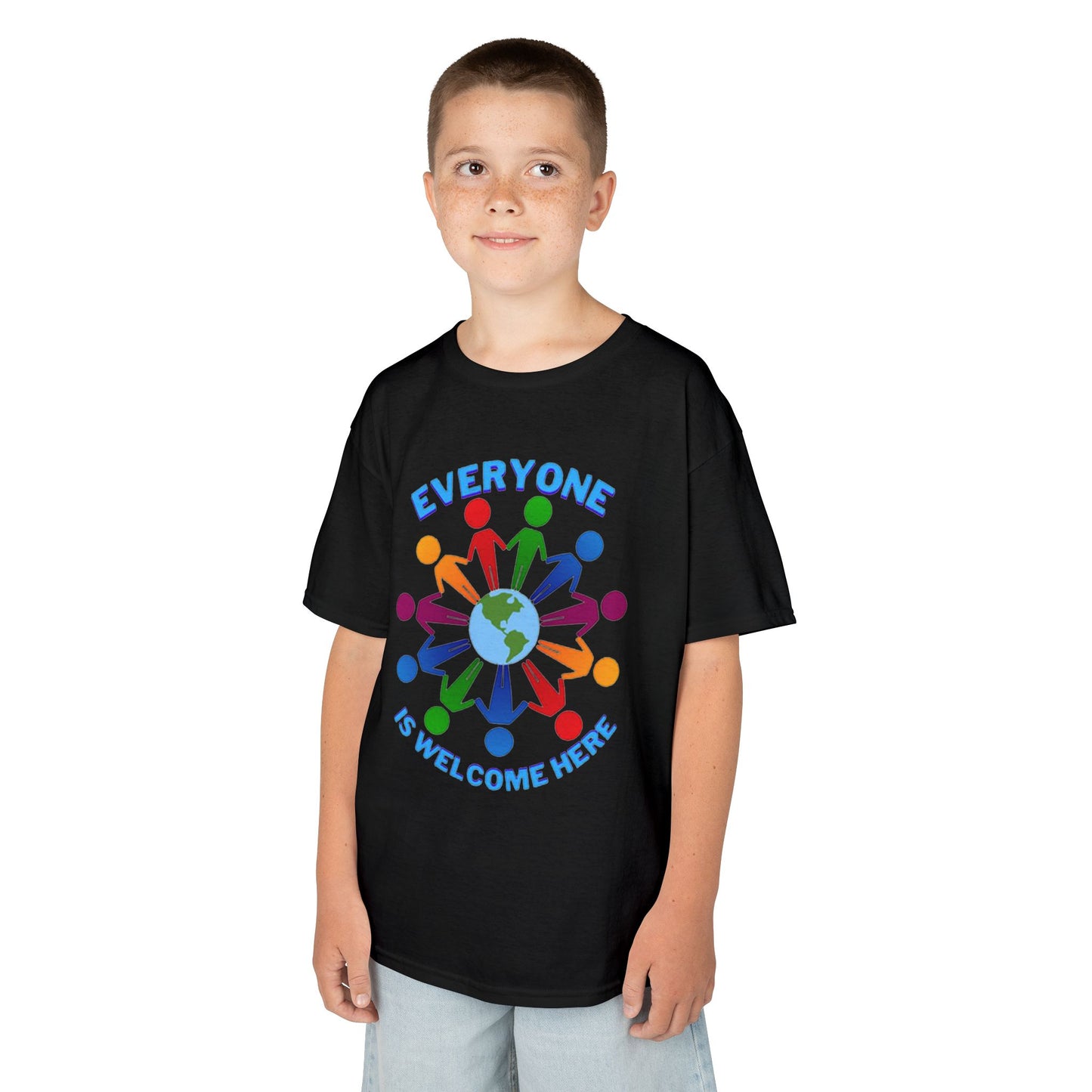 Inclusive Kids Tee - Everyone is Welcome Here, Rainbow T-Shirt, Kids Equality Wear, Unity Apparel, Diversity Gift, Positive Message Top
