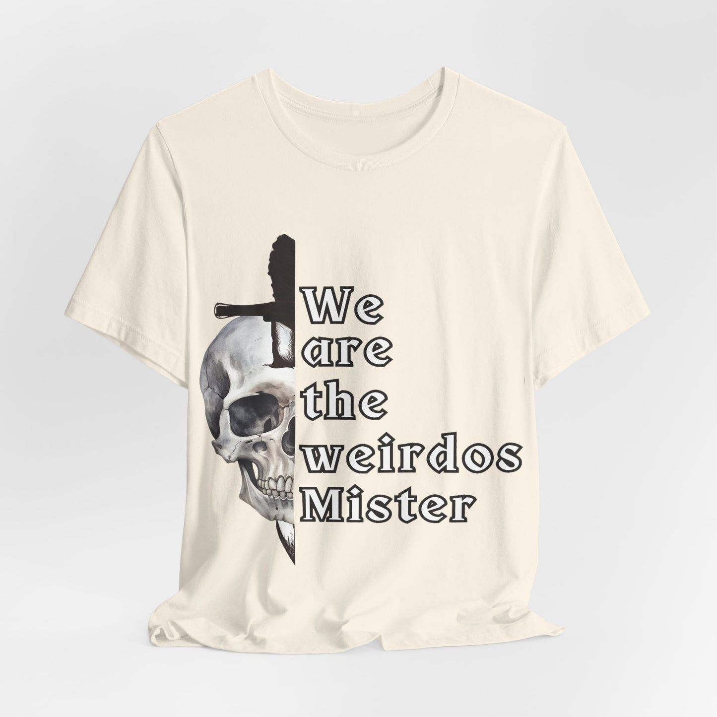 Skull Graphic Tee - Unisex Jersey Short Sleeve Shirt for Halloween, Occasions, Trendy Wear, Gift for Weirdos, Casual Style