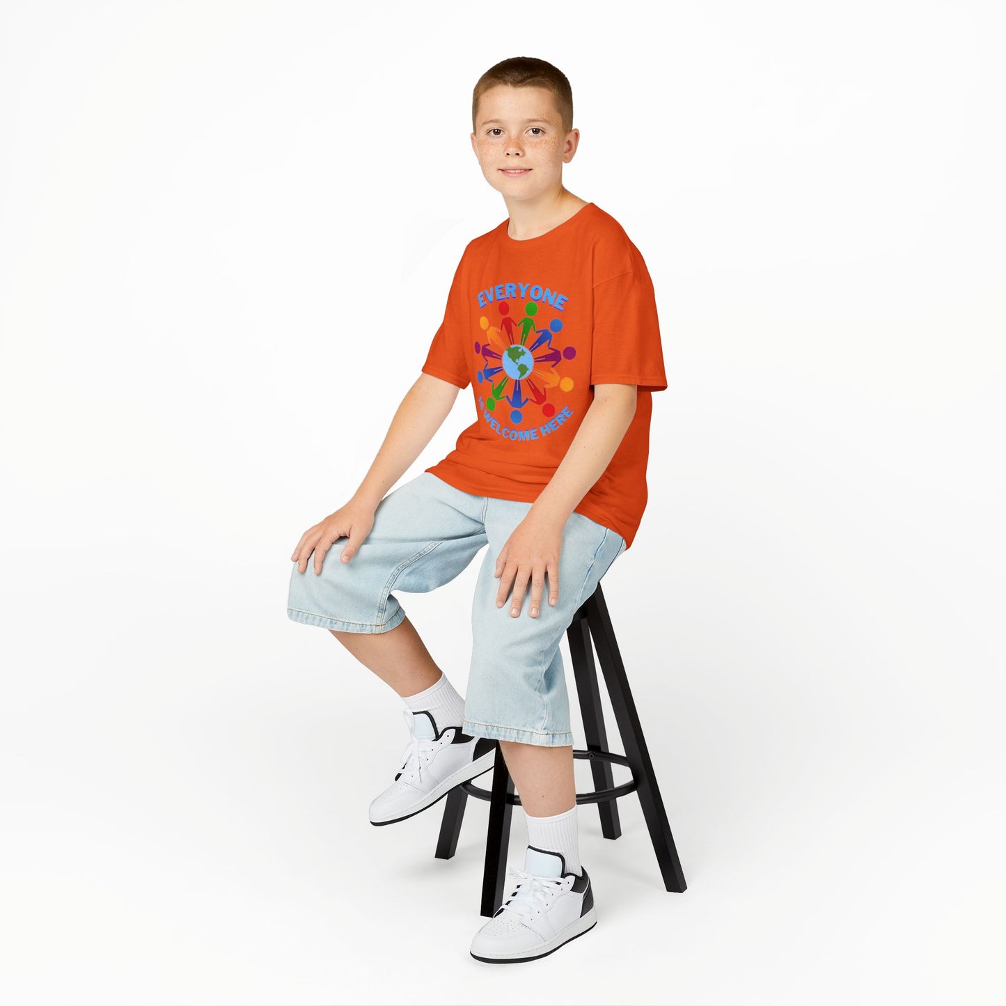 Inclusive Kids Tee - Everyone is Welcome Here, Rainbow T-Shirt, Kids Equality Wear, Unity Apparel, Diversity Gift, Positive Message Top