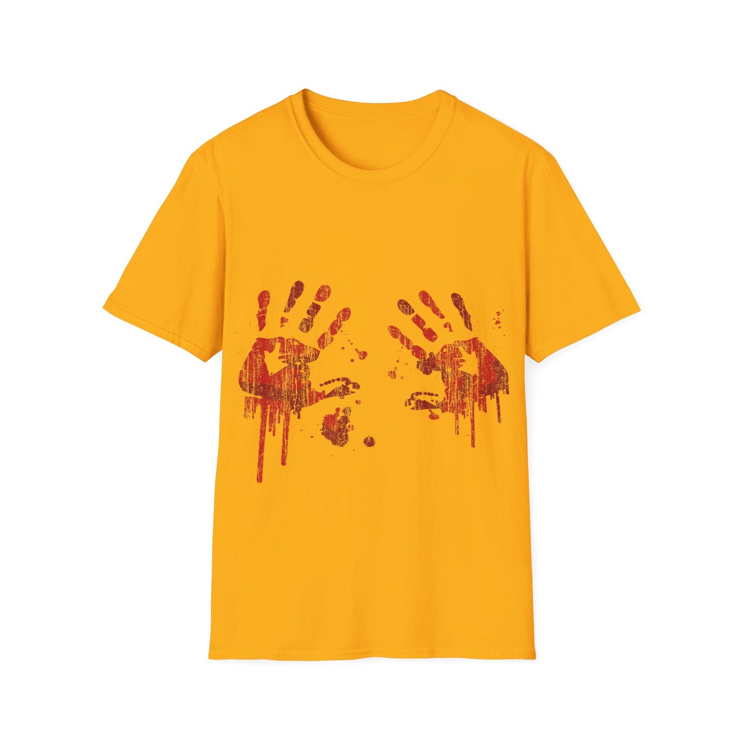 Bloody Handprints Unisex T-Shirt, Halloween Costume Tee, Spooky Graphic Shirt, Horror Movie Apparel, Gore T-Shirt