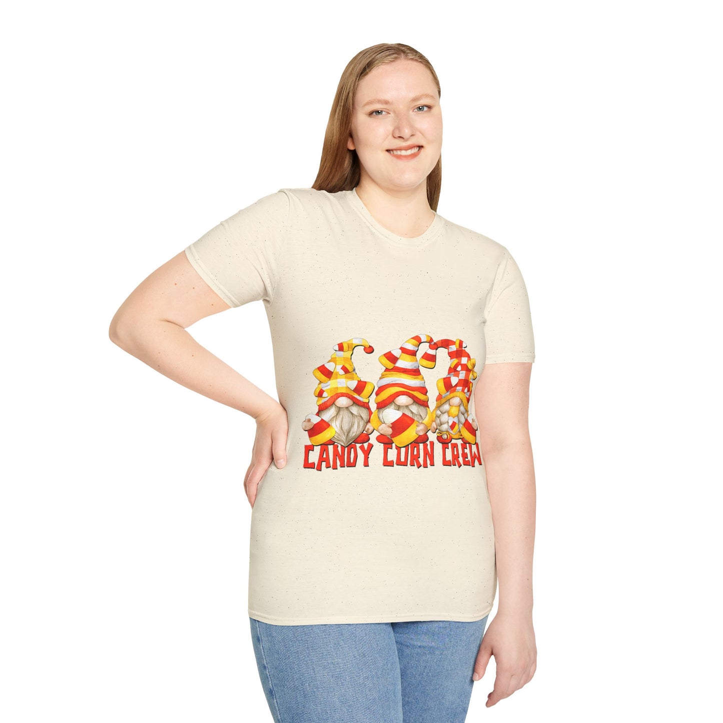 Candy Corn Crew Unisex T-Shirt - Fall Fashion, Halloween Apparel, Thanksgiving Gatherings, Cozy Comfort, Seasonal Style