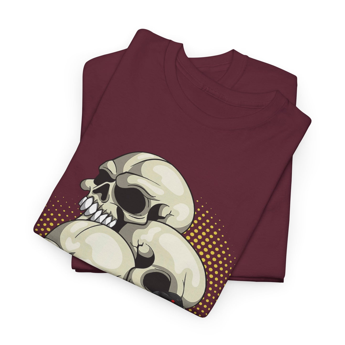 Skull Crow Tee - Unisex Heavy Cotton T-Shirt, Edgy Graphic Shirt, Gothic Style Apparel, Halloween Outfit, Alternative Fashion