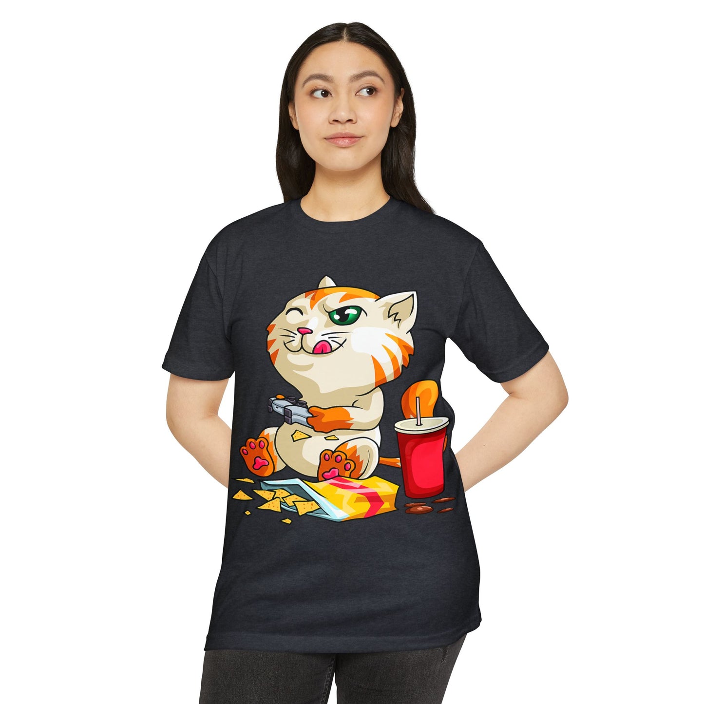 Playful Cat Gamer T-Shirt | Cute Cat Graphic Tee for Cat Lovers, Gifts for Gamers, Fun Casual Wear, Cool Animal Shirt, Unique Gift Idea