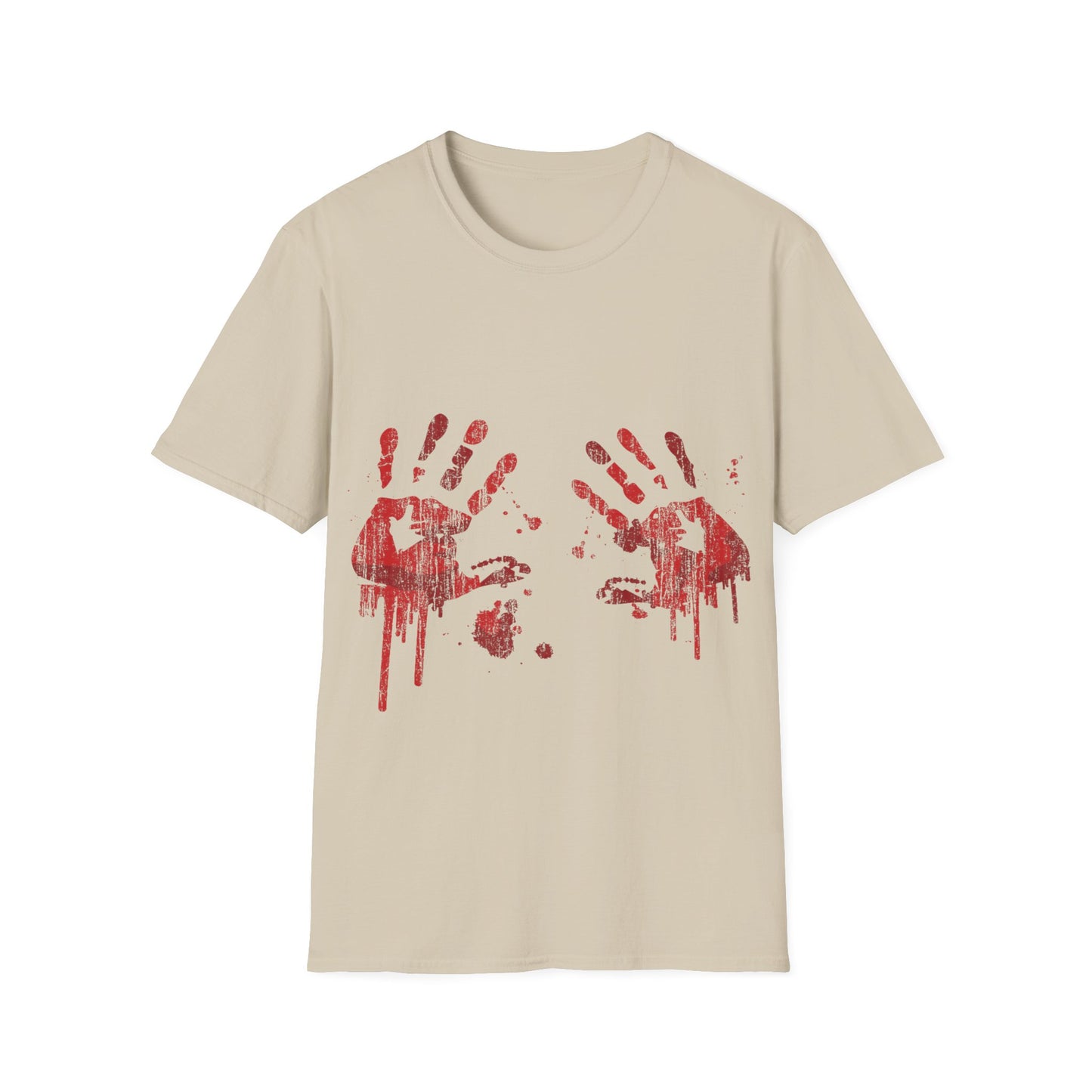 Bloody Handprints Unisex T-Shirt, Halloween Costume Tee, Spooky Graphic Shirt, Horror Movie Apparel, Gore T-Shirt