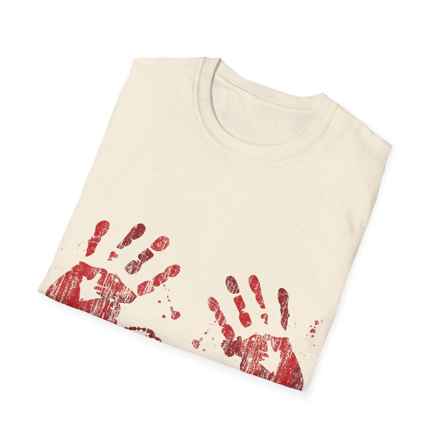 Bloody Handprints Unisex T-Shirt, Halloween Costume Tee, Spooky Graphic Shirt, Horror Movie Apparel, Gore T-Shirt