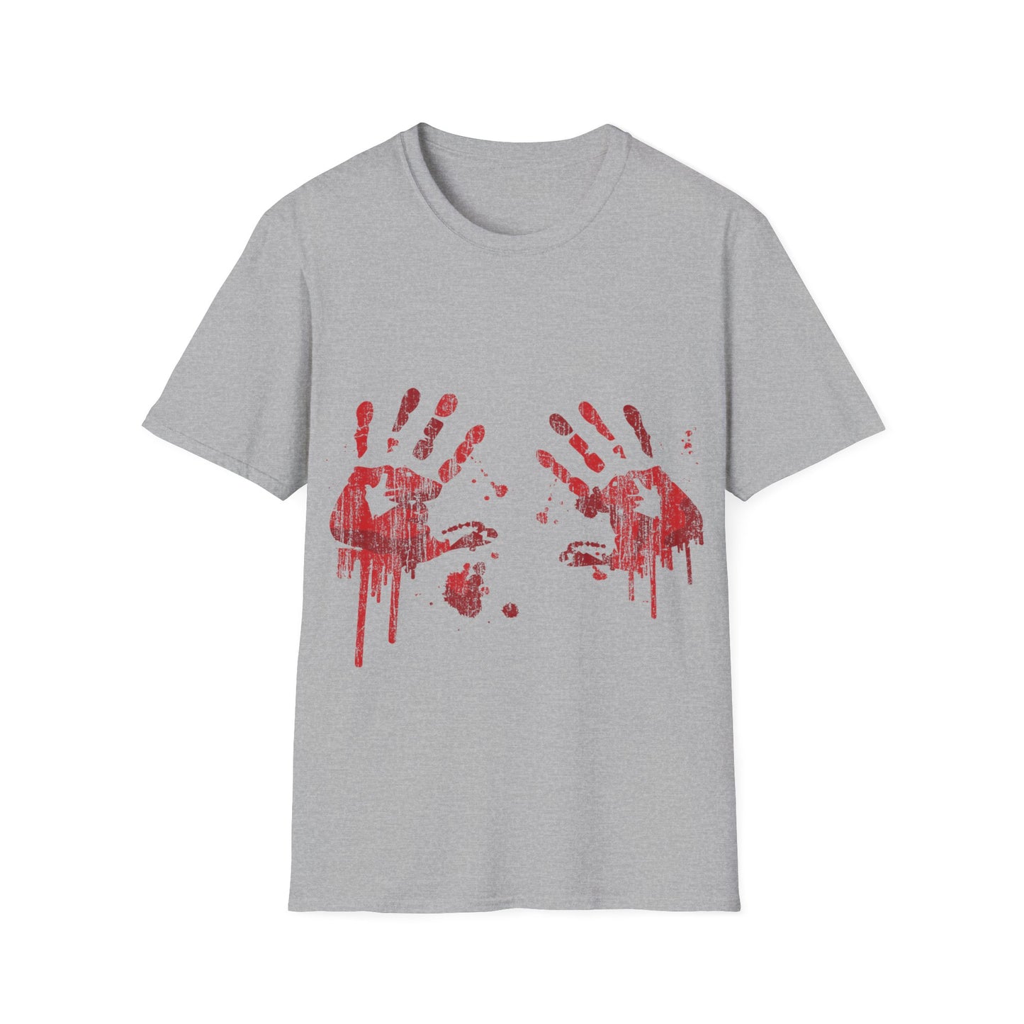 Bloody Handprints Unisex T-Shirt, Halloween Costume Tee, Spooky Graphic Shirt, Horror Movie Apparel, Gore T-Shirt