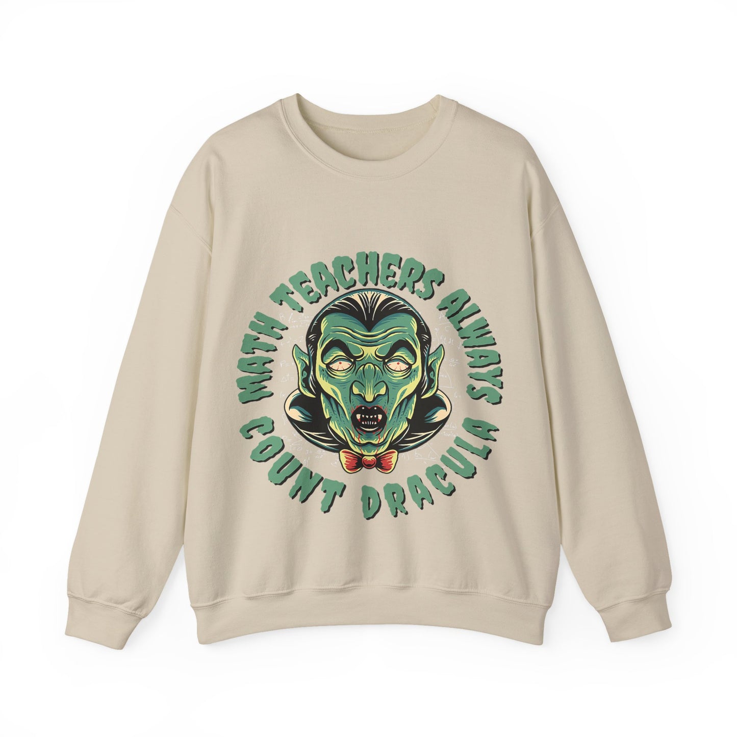 Halloween Count Dracula Sweatshirt, Unisex Crewneck for Teachers, Spooky Gift Idea, Fall Fashion, Halloween Costume